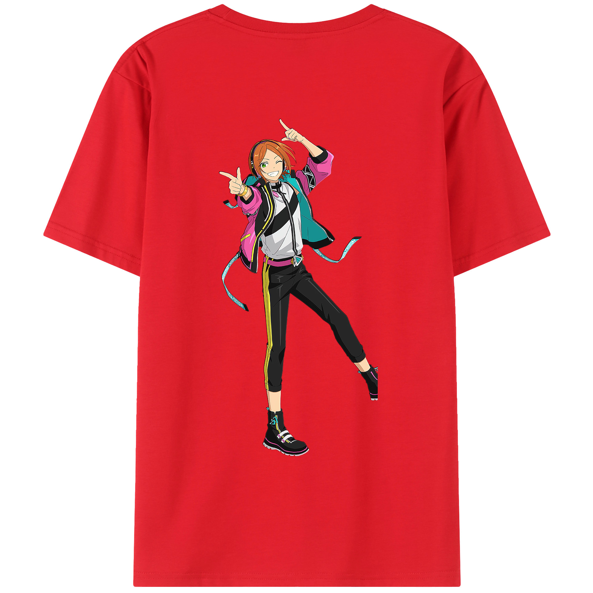 （画像用） あんさんぶるスターズ! Ensemble Stars 綿100％ メンズ半袖Tシャツ（バックプリント） 通気性