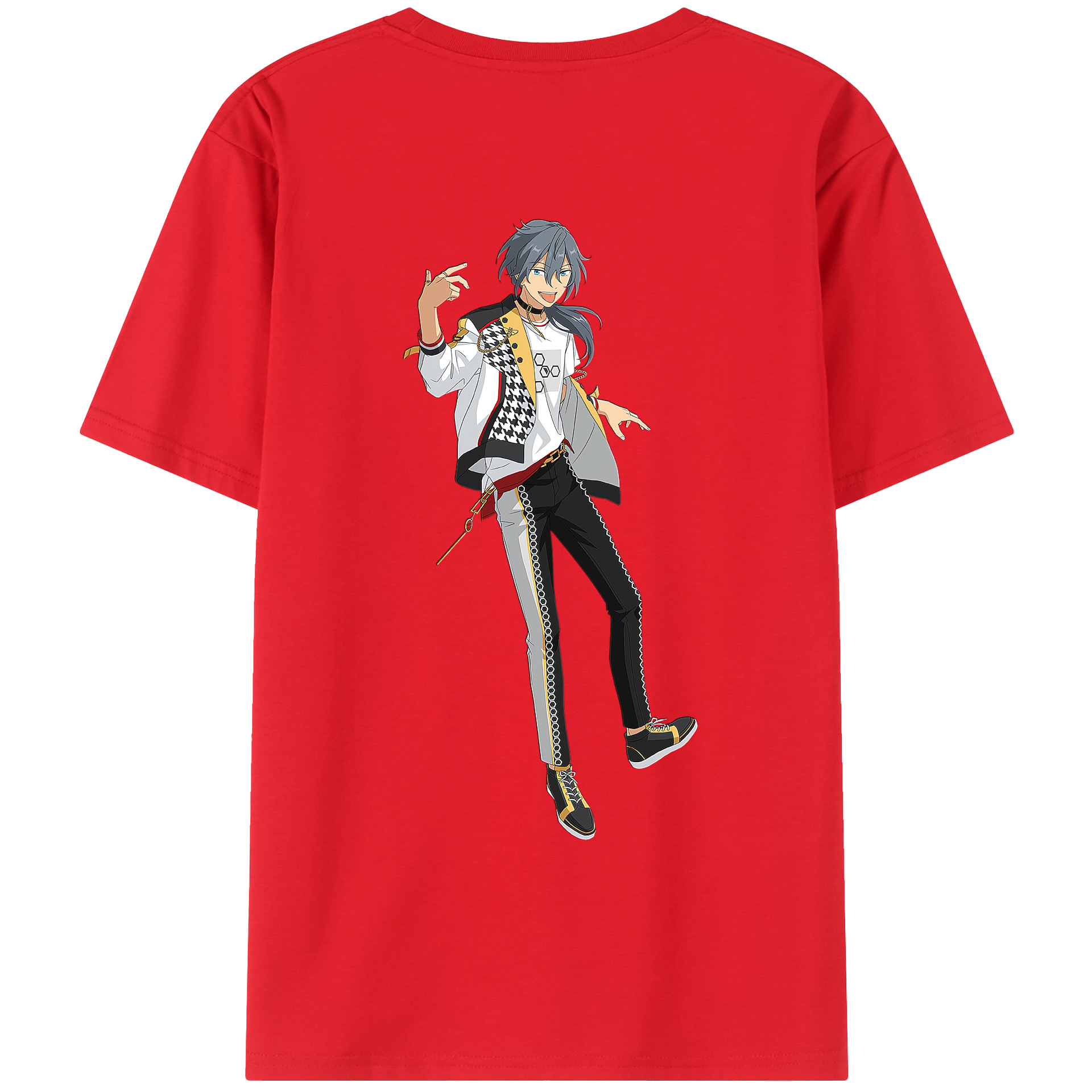 （画像用） あんさんぶるスターズ! Ensemble Stars 綿100％ メンズ半袖Tシャツ（バックプリント） 通気性