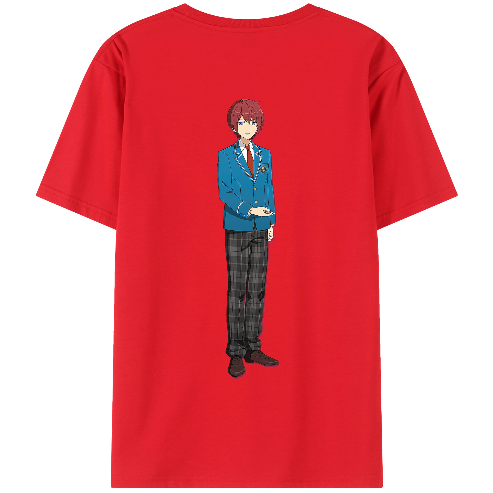 （画像用） あんさんぶるスターズ! Ensemble Stars 綿100％ メンズ半袖Tシャツ（バックプリント） 通気性