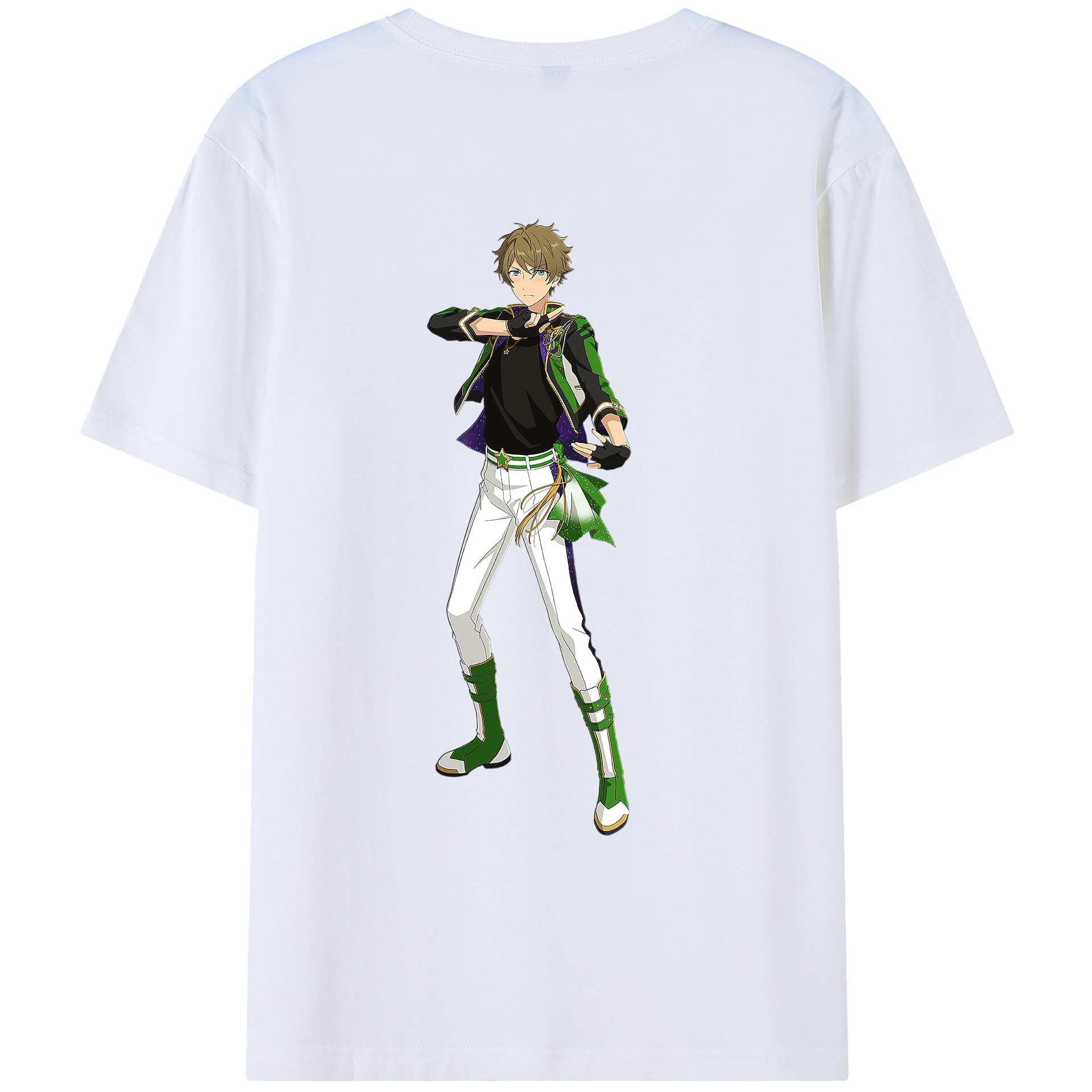 （画像用） あんさんぶるスターズ! Ensemble Stars 綿100％ メンズ半袖Tシャツ（バックプリント） 通気性