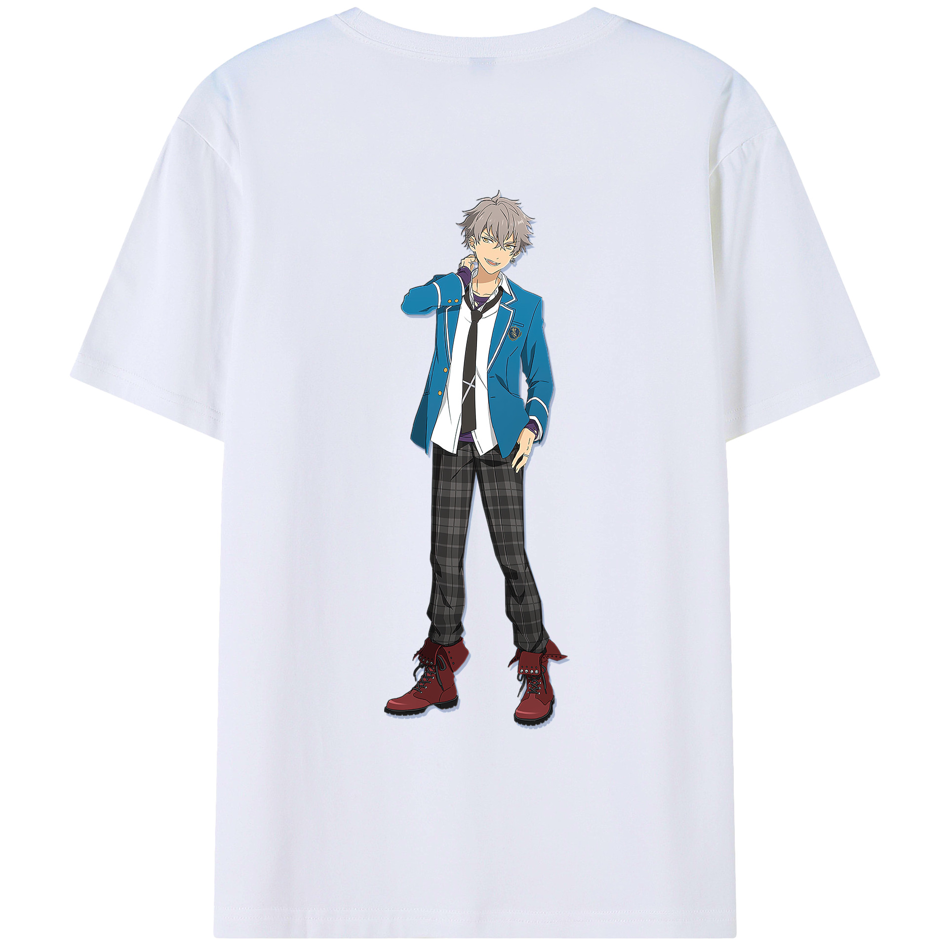 （画像用） あんさんぶるスターズ! Ensemble Stars 綿100％ メンズ半袖Tシャツ（バックプリント） 通気性