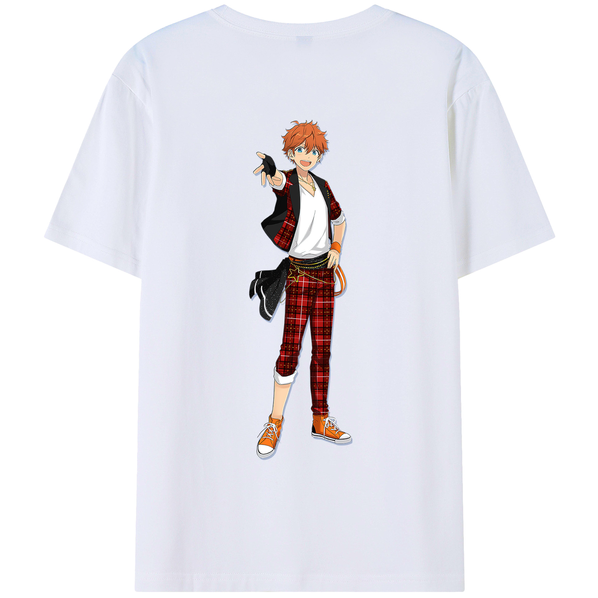 （画像用） あんさんぶるスターズ! Ensemble Stars 綿100％ メンズ半袖Tシャツ（バックプリント） 通気性