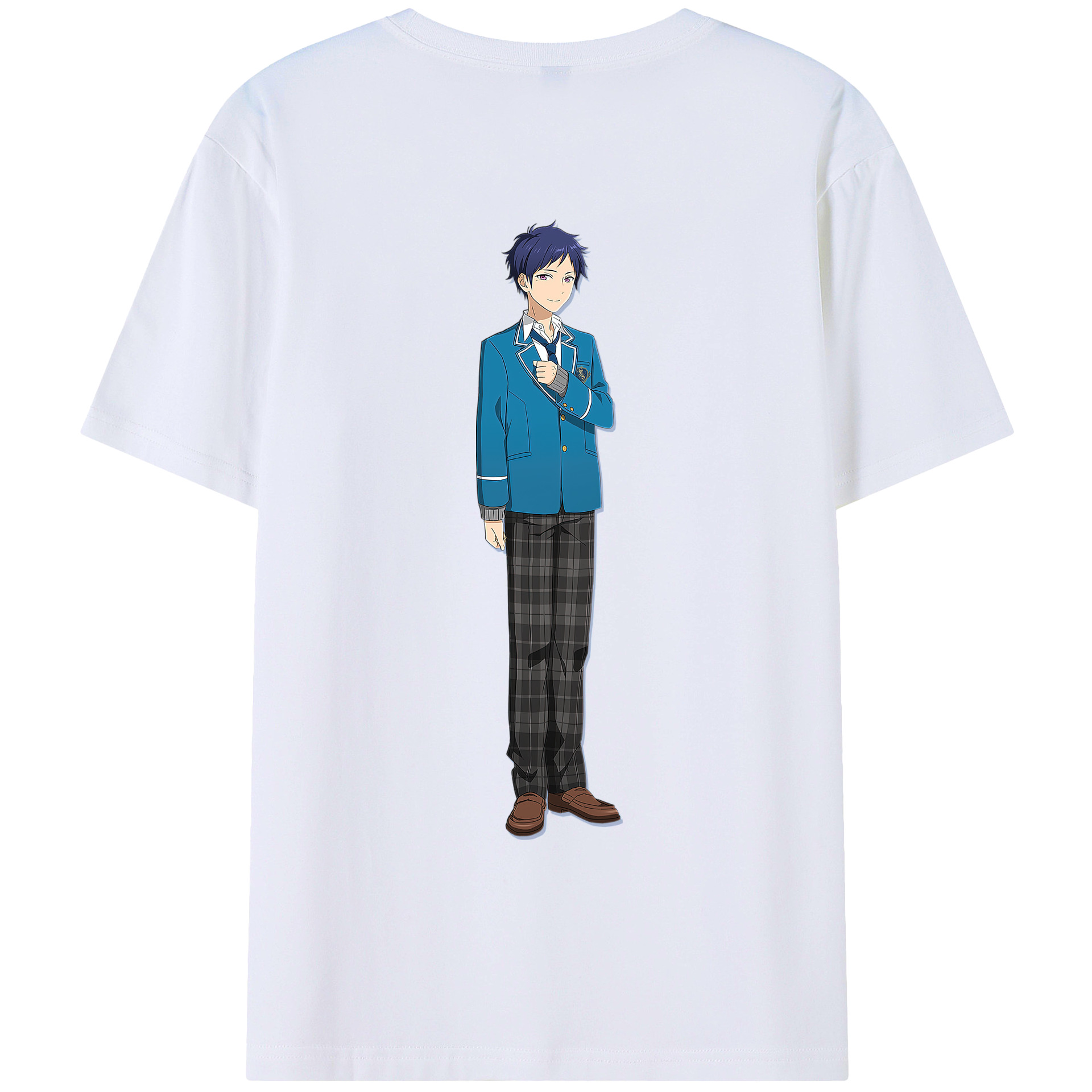 （画像用） あんさんぶるスターズ! Ensemble Stars 綿100％ メンズ半袖Tシャツ（バックプリント） 通気性