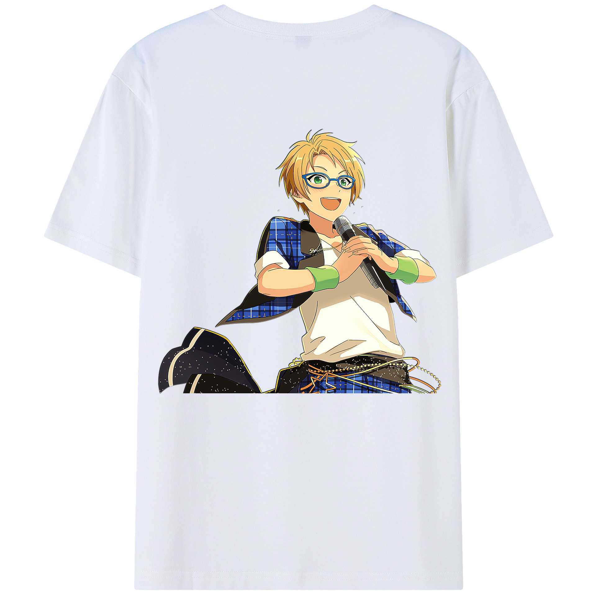 （画像用） あんさんぶるスターズ! Ensemble Stars 綿100％ メンズ半袖Tシャツ（バックプリント） 通気性