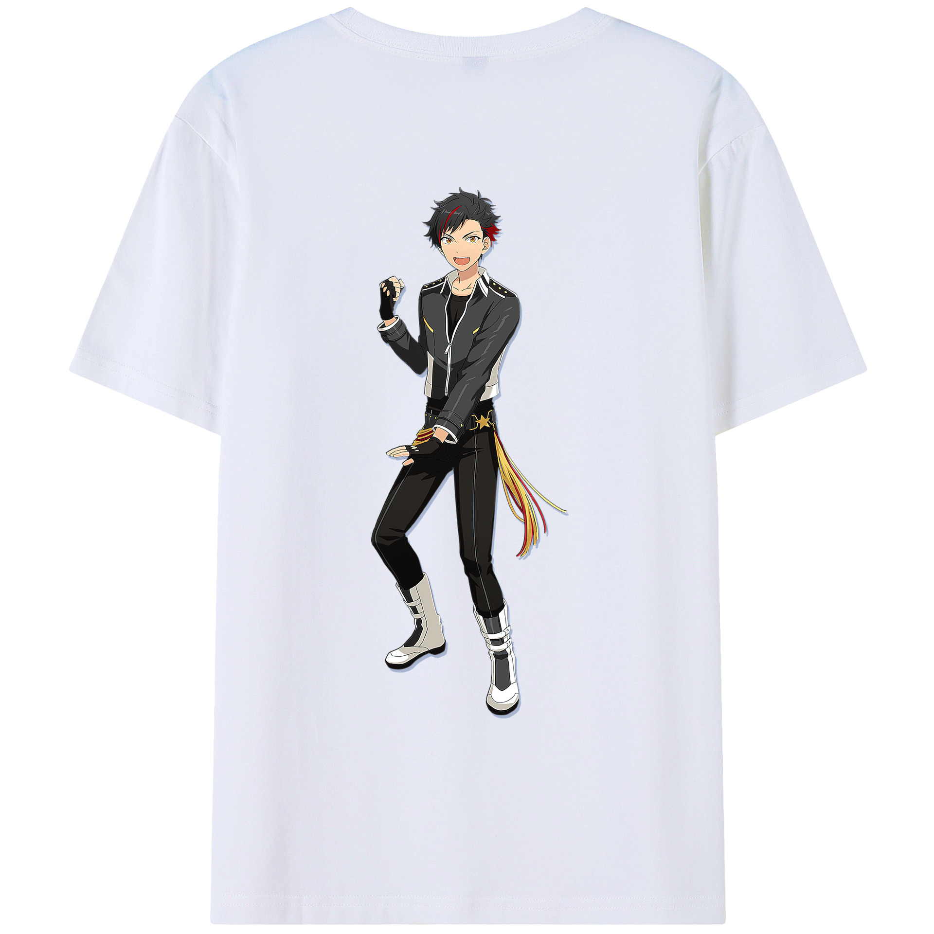 （画像用） あんさんぶるスターズ! Ensemble Stars 綿100％ メンズ半袖Tシャツ（バックプリント） 通気性