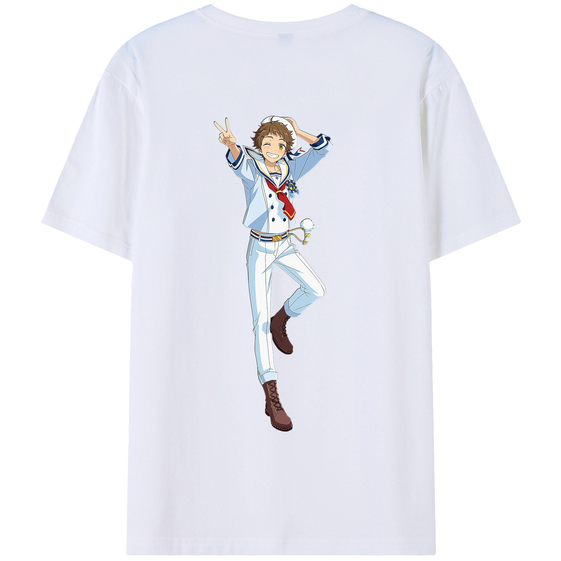 （画像用） あんさんぶるスターズ! Ensemble Stars 綿100％ メンズ半袖Tシャツ（バックプリント） 通気性