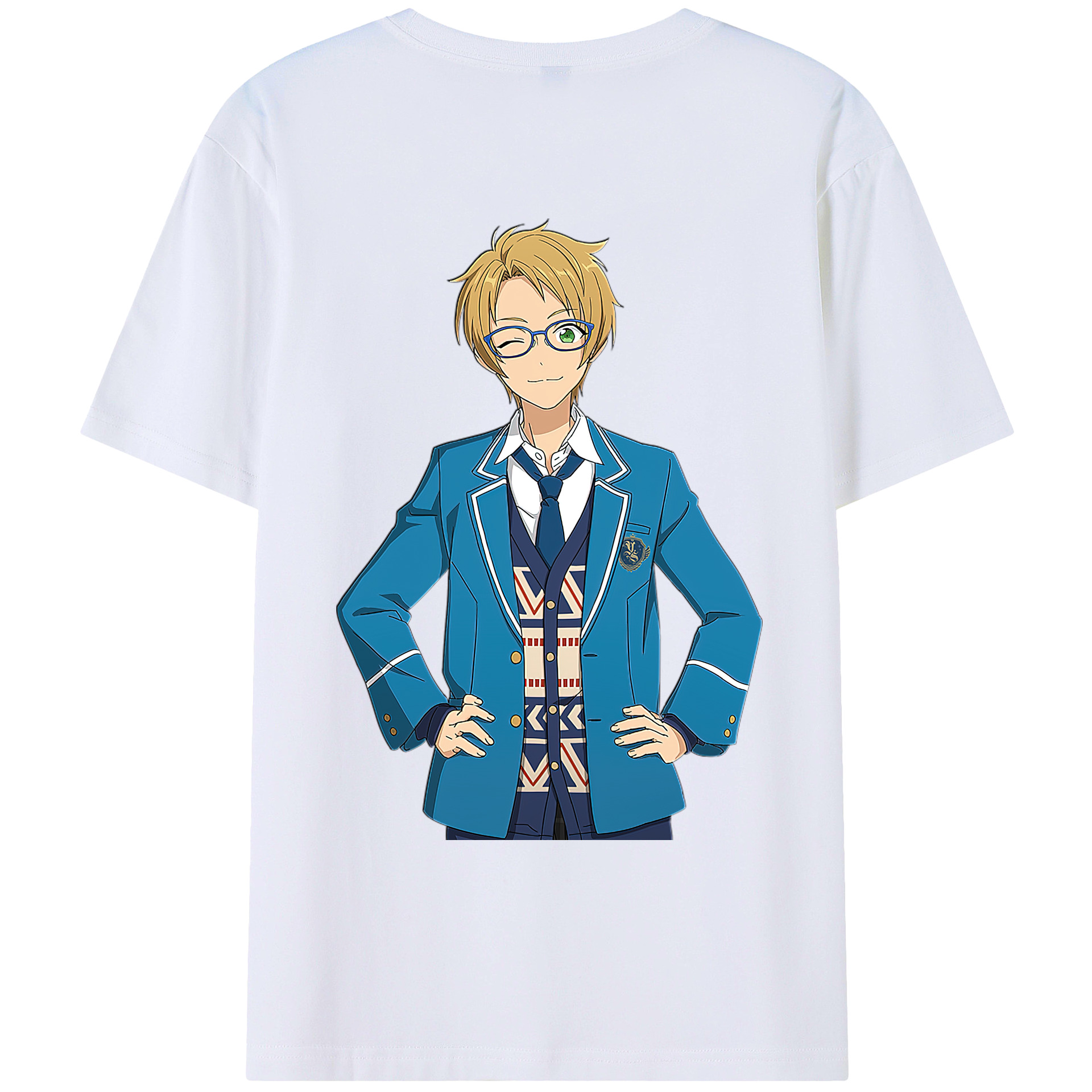 （画像用） あんさんぶるスターズ! Ensemble Stars 綿100％ メンズ半袖Tシャツ（バックプリント） 通気性