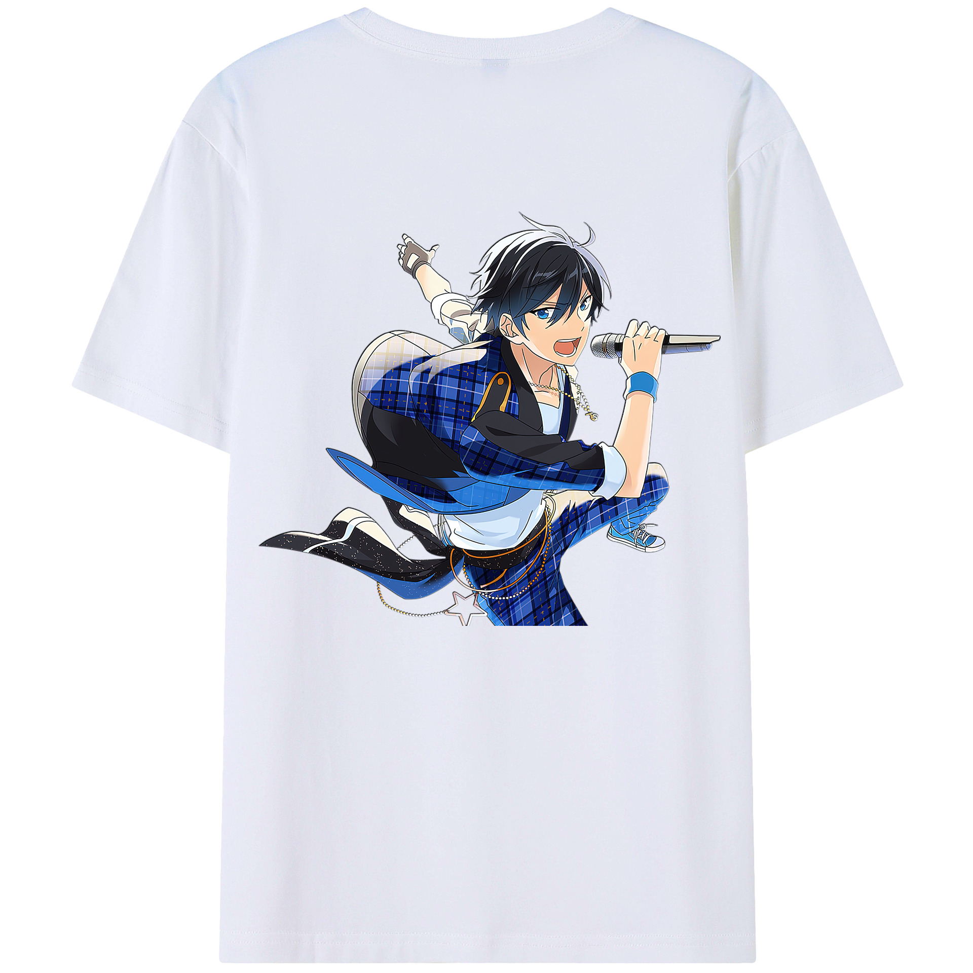 （画像用） あんさんぶるスターズ! Ensemble Stars 綿100％ メンズ半袖Tシャツ（バックプリント） 通気性
