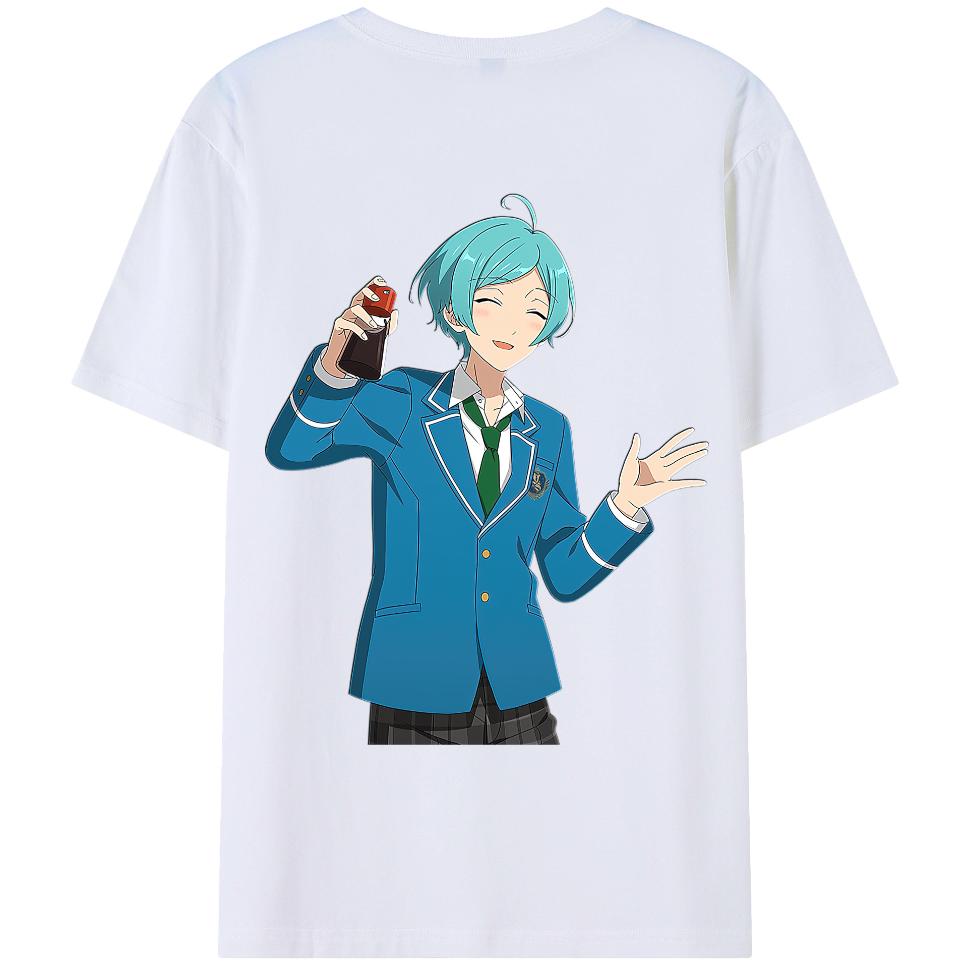 （画像用） あんさんぶるスターズ! Ensemble Stars 綿100％ メンズ半袖Tシャツ（バックプリント） 通気性