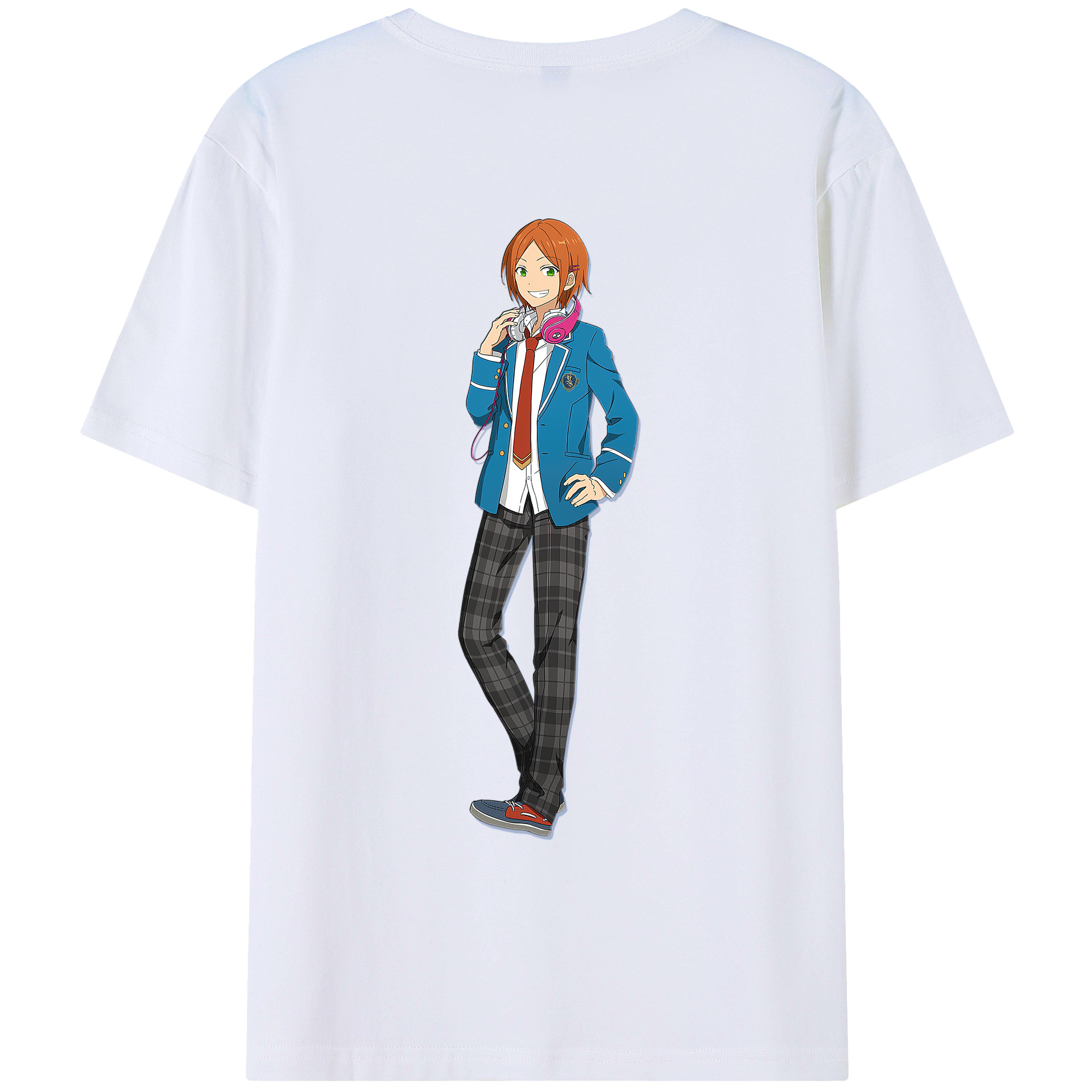（画像用） あんさんぶるスターズ! Ensemble Stars 綿100％ メンズ半袖Tシャツ（バックプリント） 通気性
