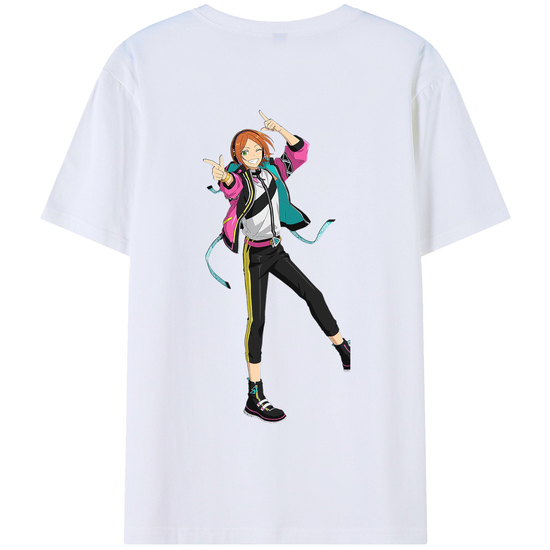 （画像用） あんさんぶるスターズ! Ensemble Stars 綿100％ メンズ半袖Tシャツ（バックプリント） 通気性