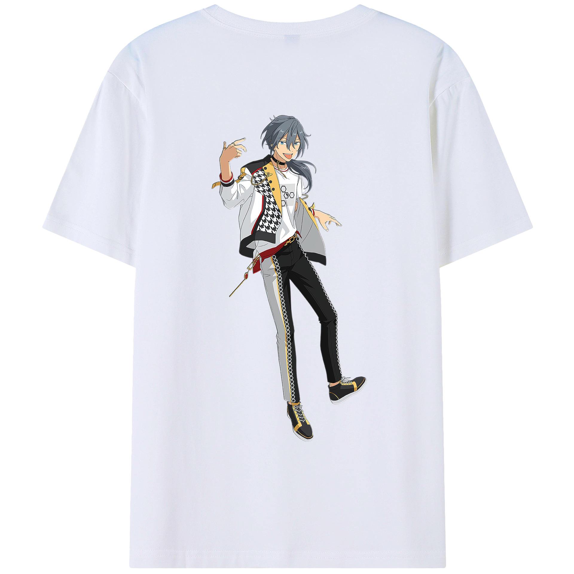 （画像用） あんさんぶるスターズ! Ensemble Stars 綿100％ メンズ半袖Tシャツ（バックプリント） 通気性