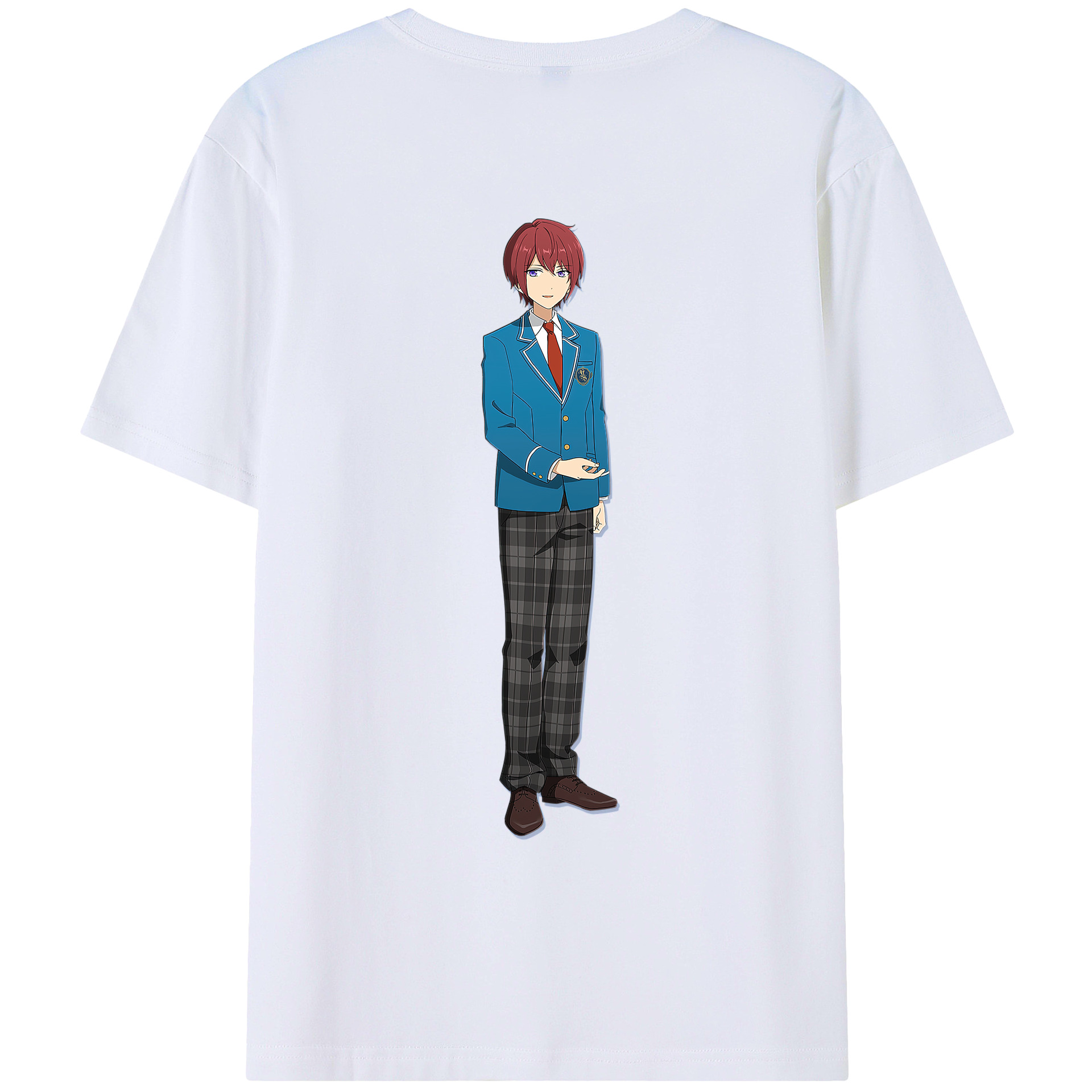 （画像用） あんさんぶるスターズ! Ensemble Stars 綿100％ メンズ半袖Tシャツ（バックプリント） 通気性