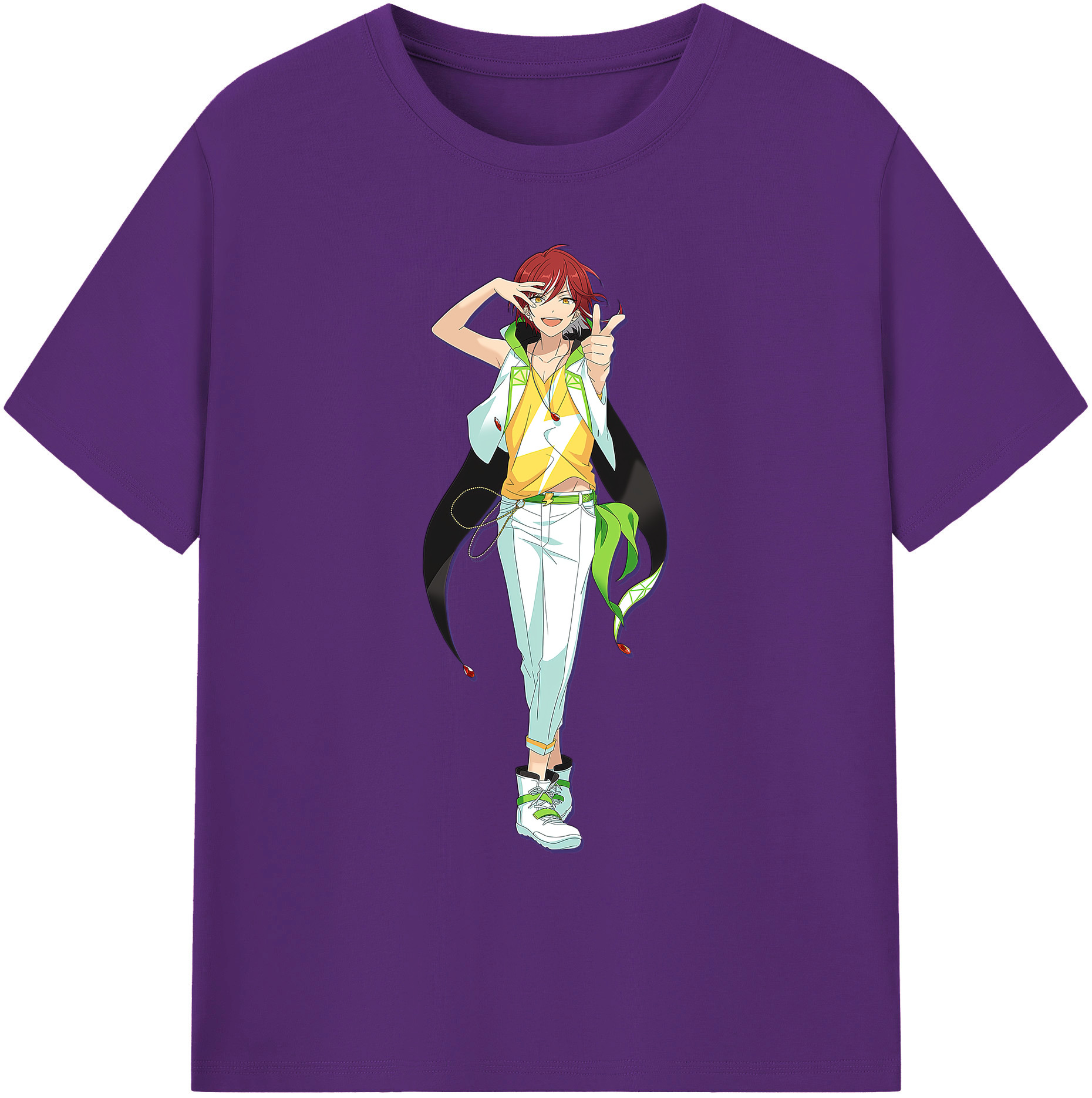 （画像用） あんさんぶるスターズ! Ensemble Stars 綿100％ メンズ半袖Tシャツ｜肌触りやわらか＆通気性