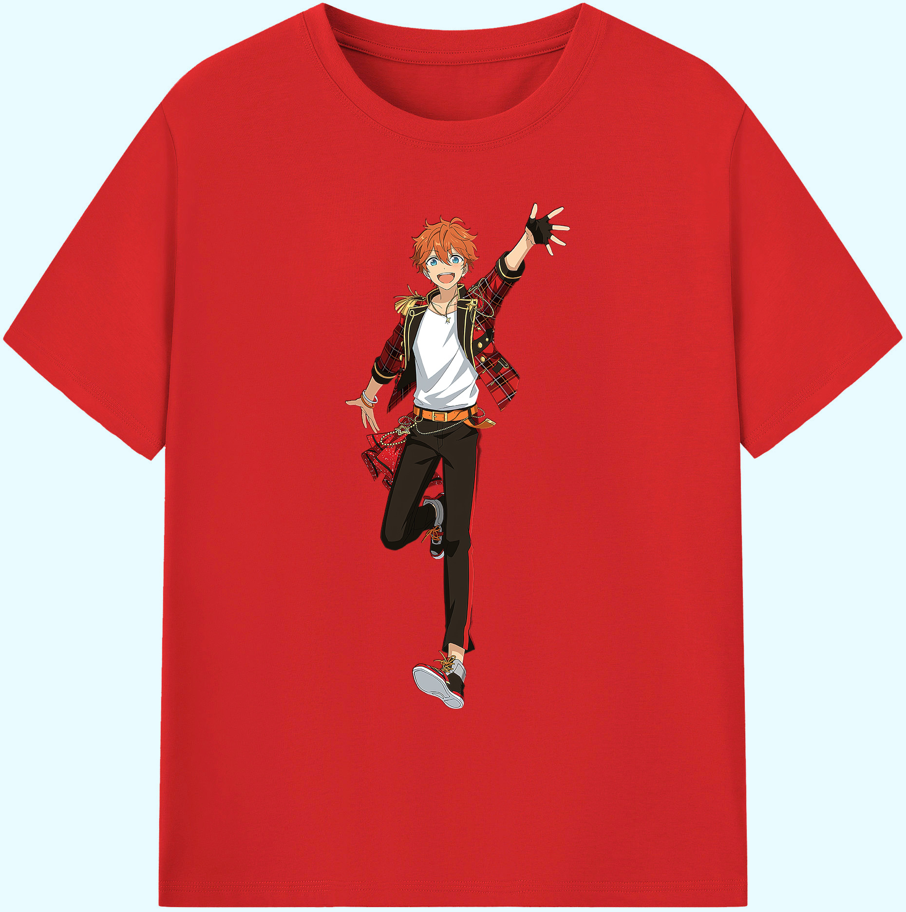 （画像用） あんさんぶるスターズ! Ensemble Stars 綿100％ メンズ半袖Tシャツ｜肌触りやわらか＆通気性