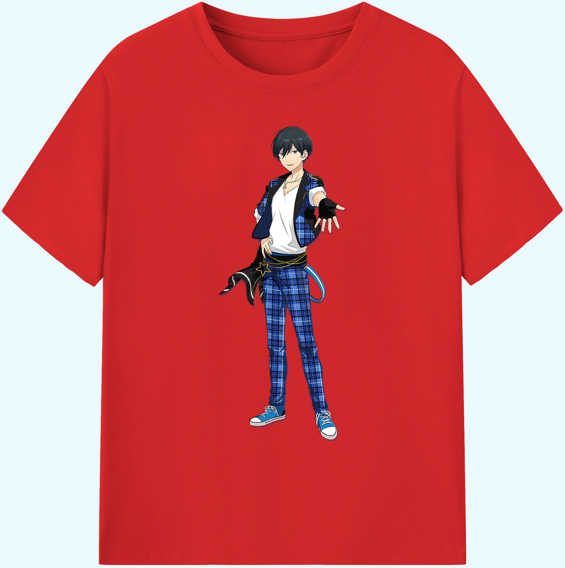 （画像用） あんさんぶるスターズ! Ensemble Stars 綿100％ メンズ半袖Tシャツ｜肌触りやわらか＆通気性