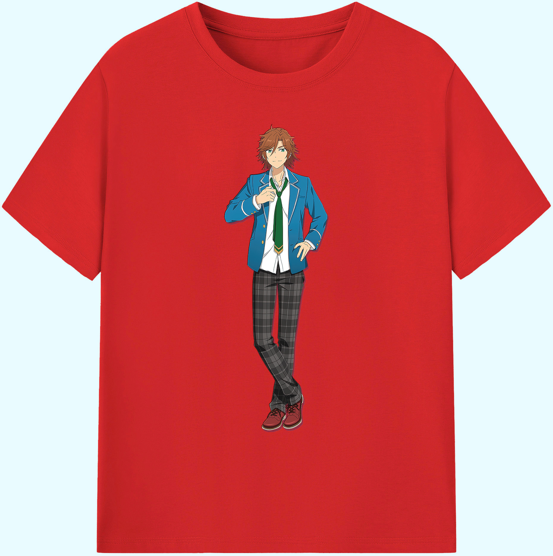 （画像用） あんさんぶるスターズ! Ensemble Stars 綿100％ メンズ半袖Tシャツ｜肌触りやわらか＆通気性