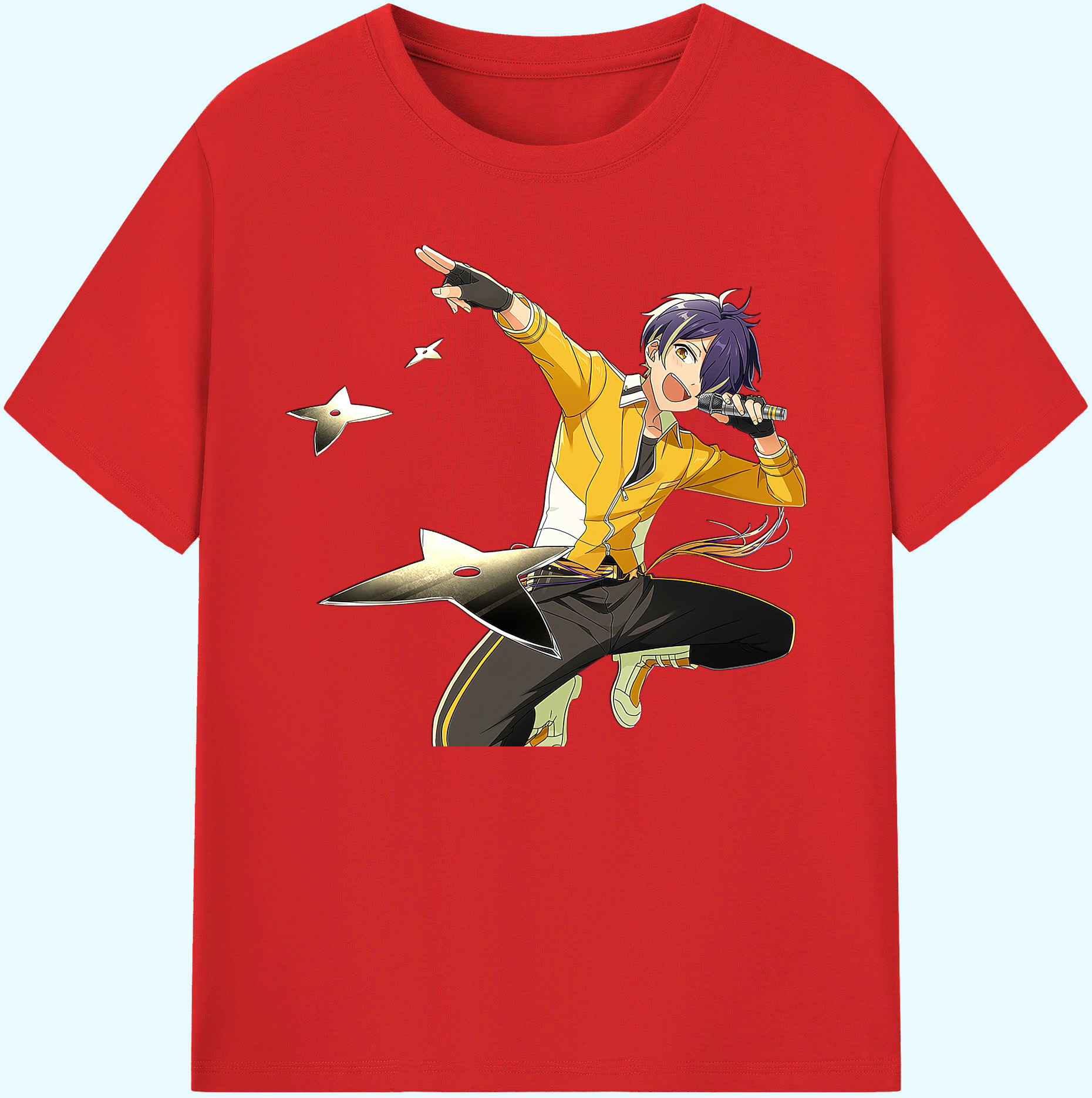 （画像用） あんさんぶるスターズ! Ensemble Stars 綿100％ メンズ半袖Tシャツ｜肌触りやわらか＆通気性