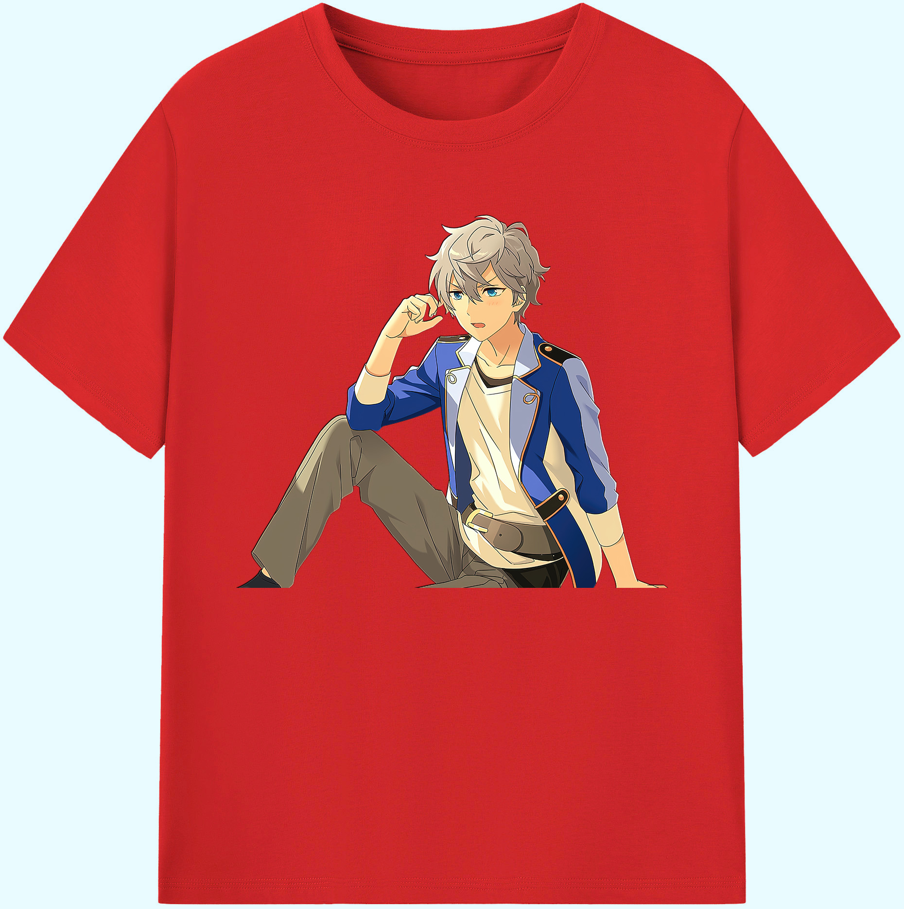（画像用） あんさんぶるスターズ! Ensemble Stars 綿100％ メンズ半袖Tシャツ｜肌触りやわらか＆通気性