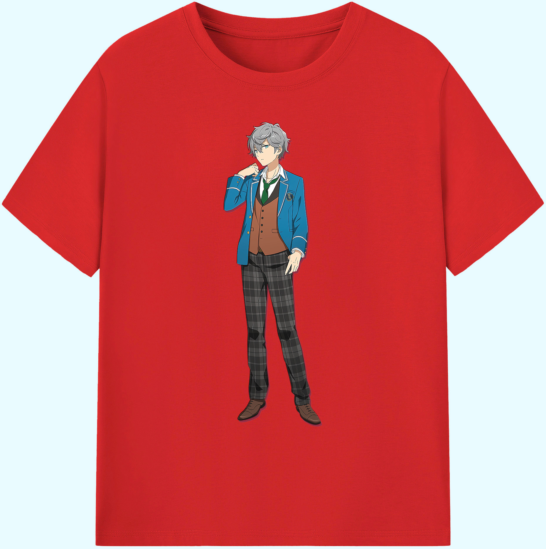 （画像用） あんさんぶるスターズ! Ensemble Stars 綿100％ メンズ半袖Tシャツ｜肌触りやわらか＆通気性