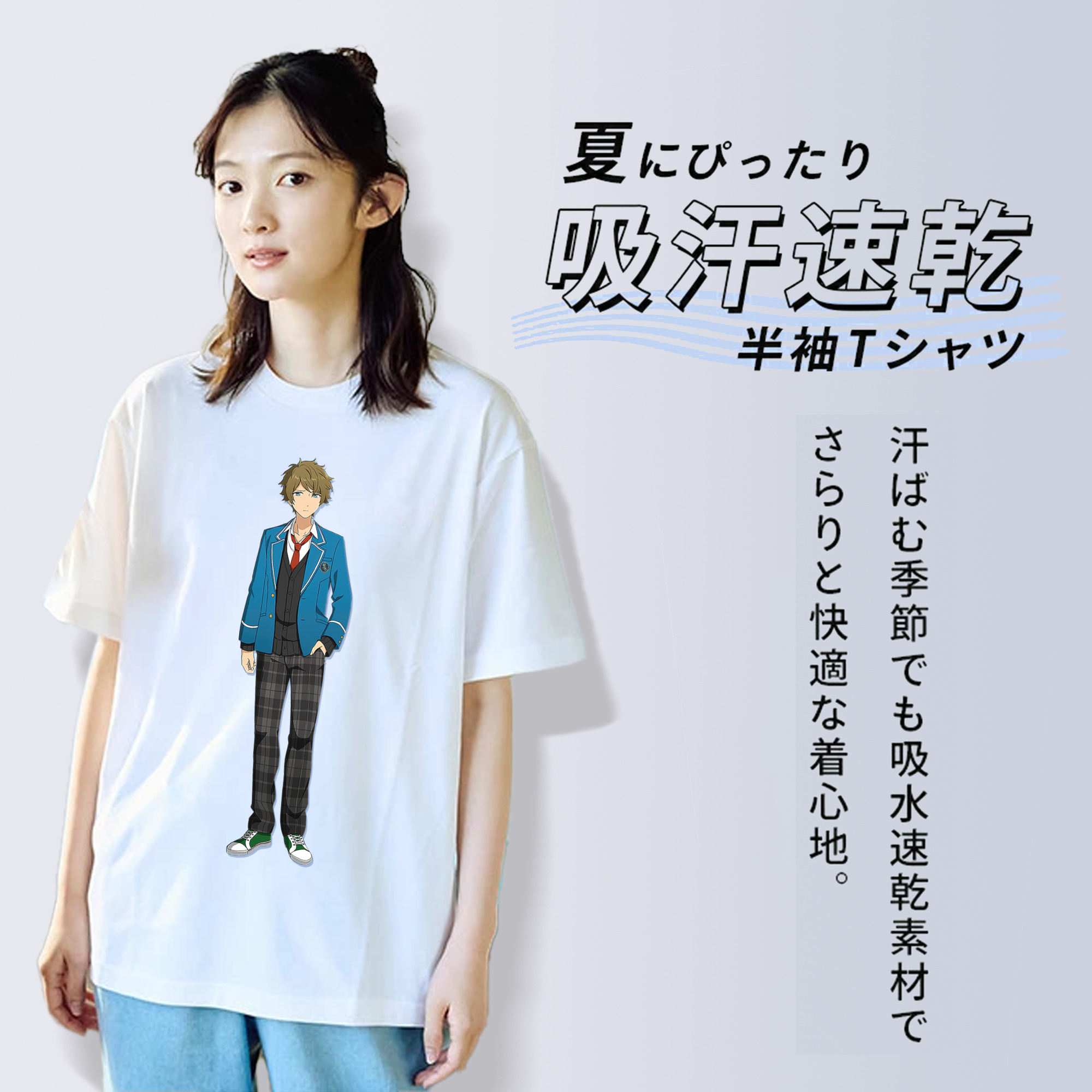 あんさんぶるスターズ! Ensemble Stars レディースカジュアルプリントTシャツ（綿100％）