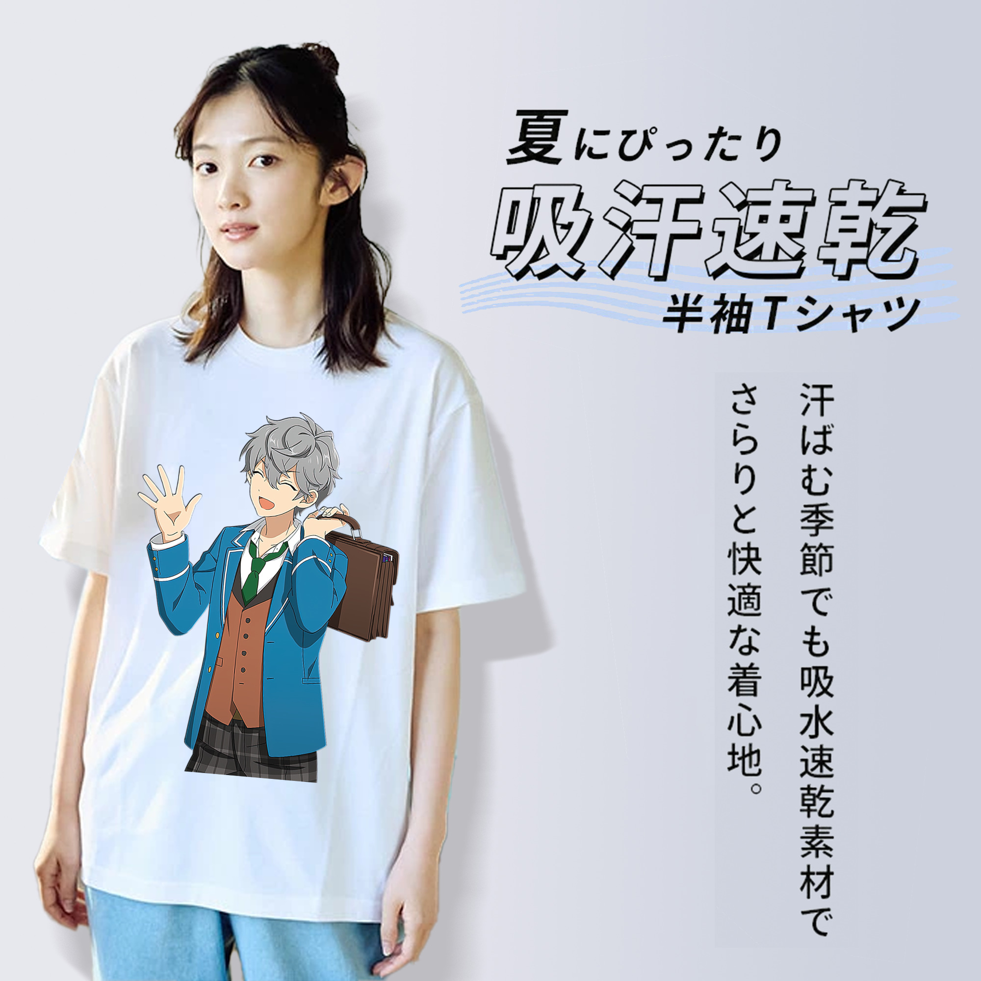 あんさんぶるスターズ! Ensemble Stars レディースカジュアルプリントTシャツ（綿100％）