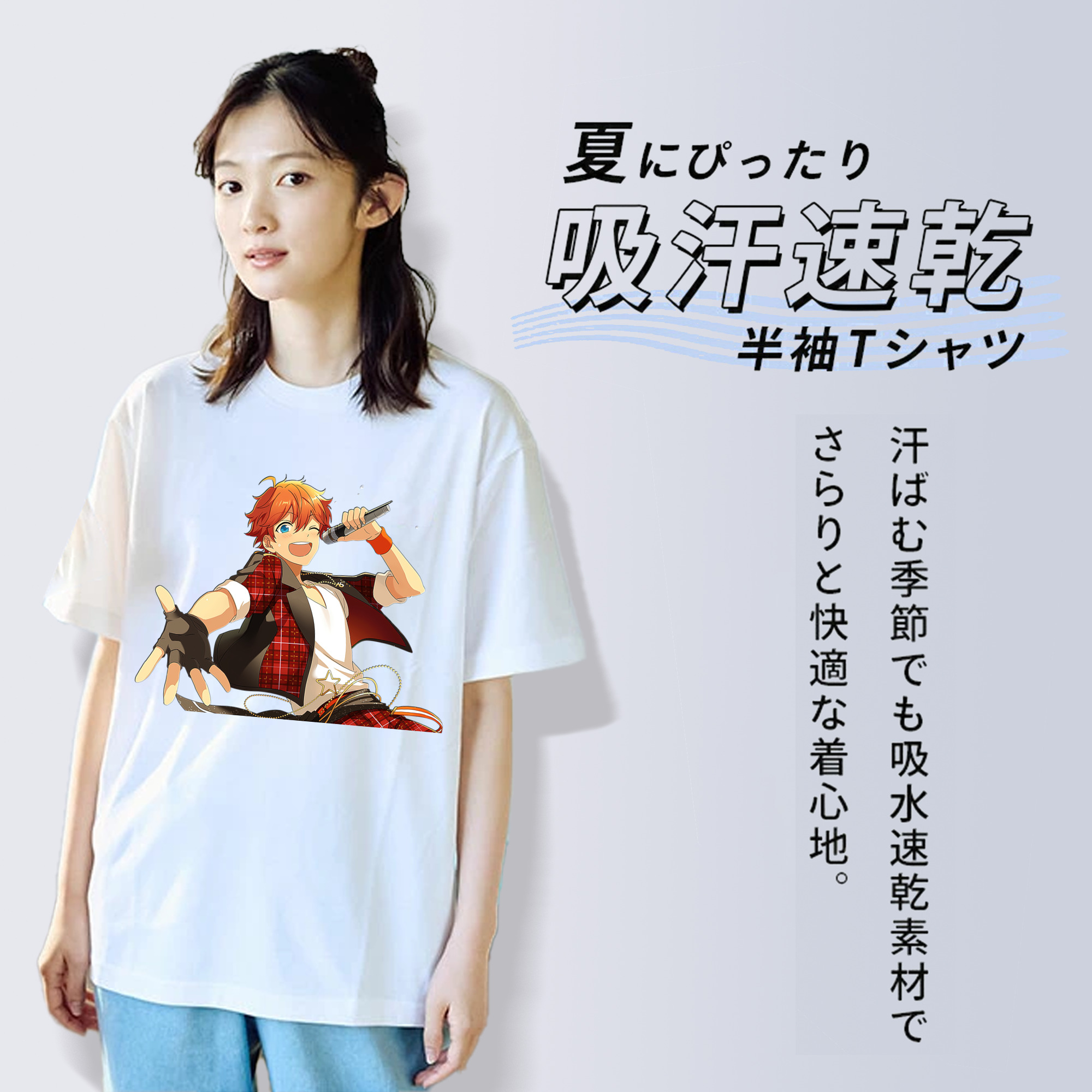 あんさんぶるスターズ! Ensemble Stars レディースカジュアルプリントTシャツ（綿100％）