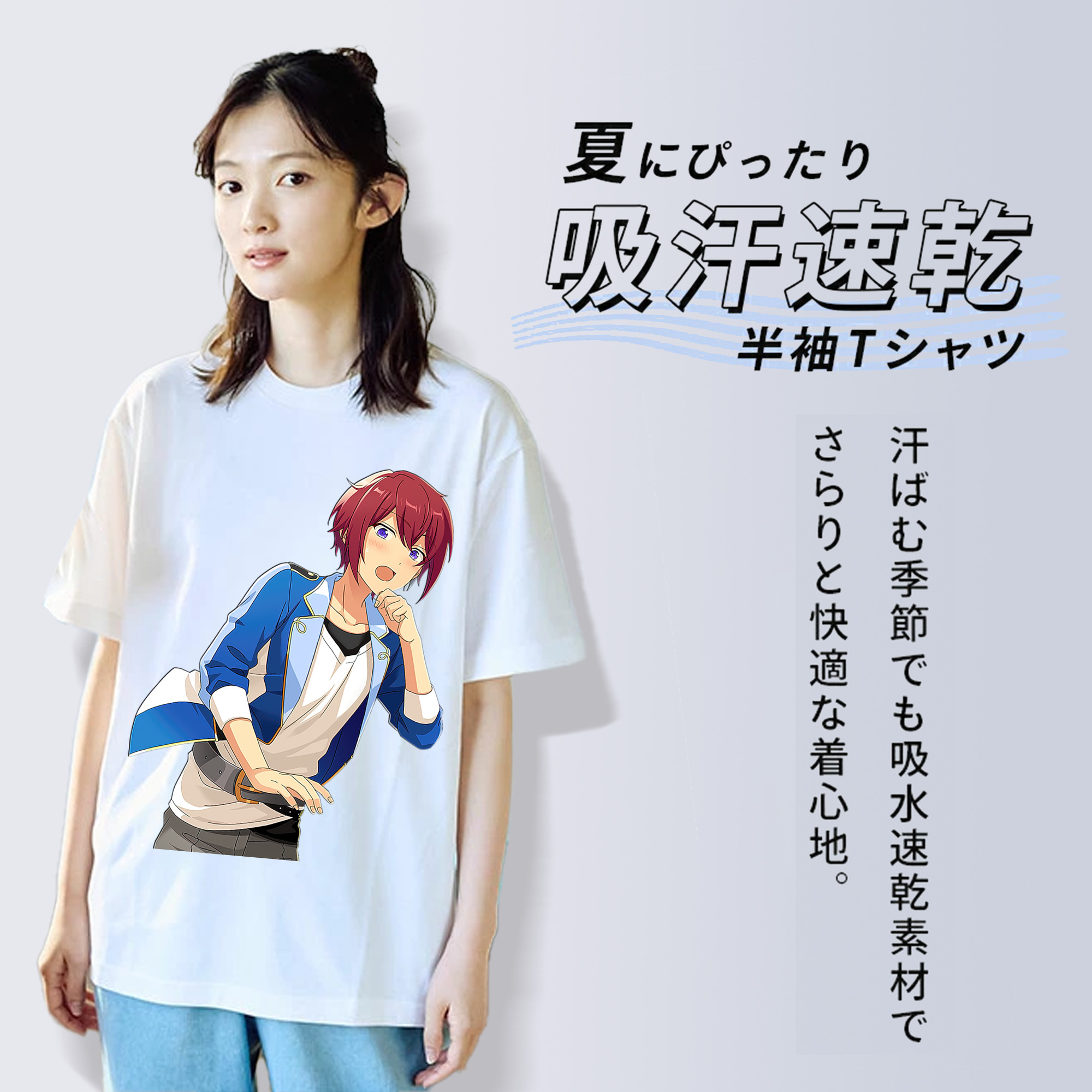 あんさんぶるスターズ! Ensemble Stars レディースカジュアルプリントTシャツ（綿100％）