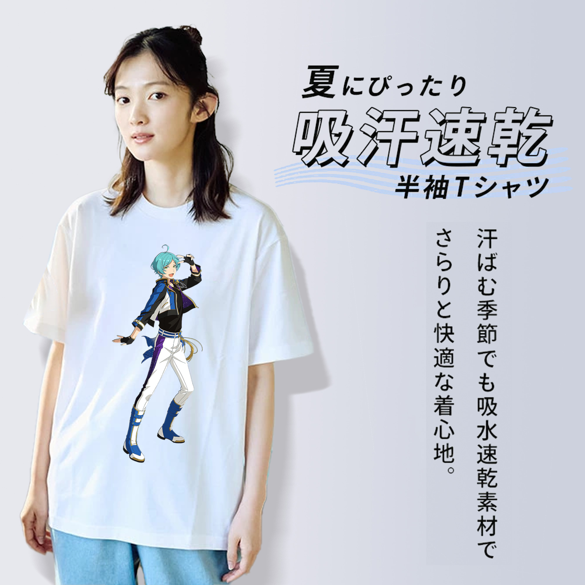 あんさんぶるスターズ! Ensemble Stars レディースカジュアルプリントTシャツ（綿100％）