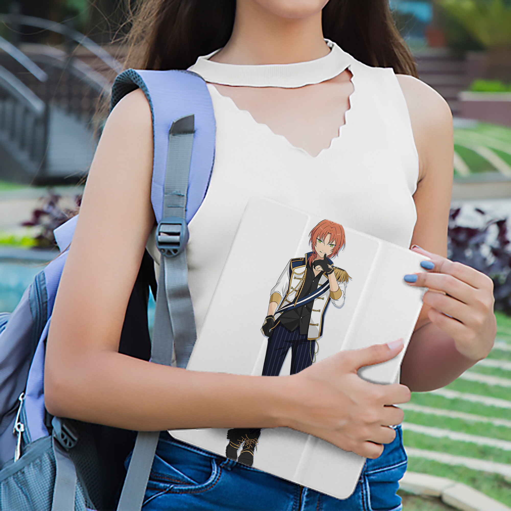 あんさんぶるスターズ! Ensemble Stars IPad ケース ペン収納付き 三つ折りスタンド PUレザー×シリコン 対応機種9.5/10.5/10.9インチ