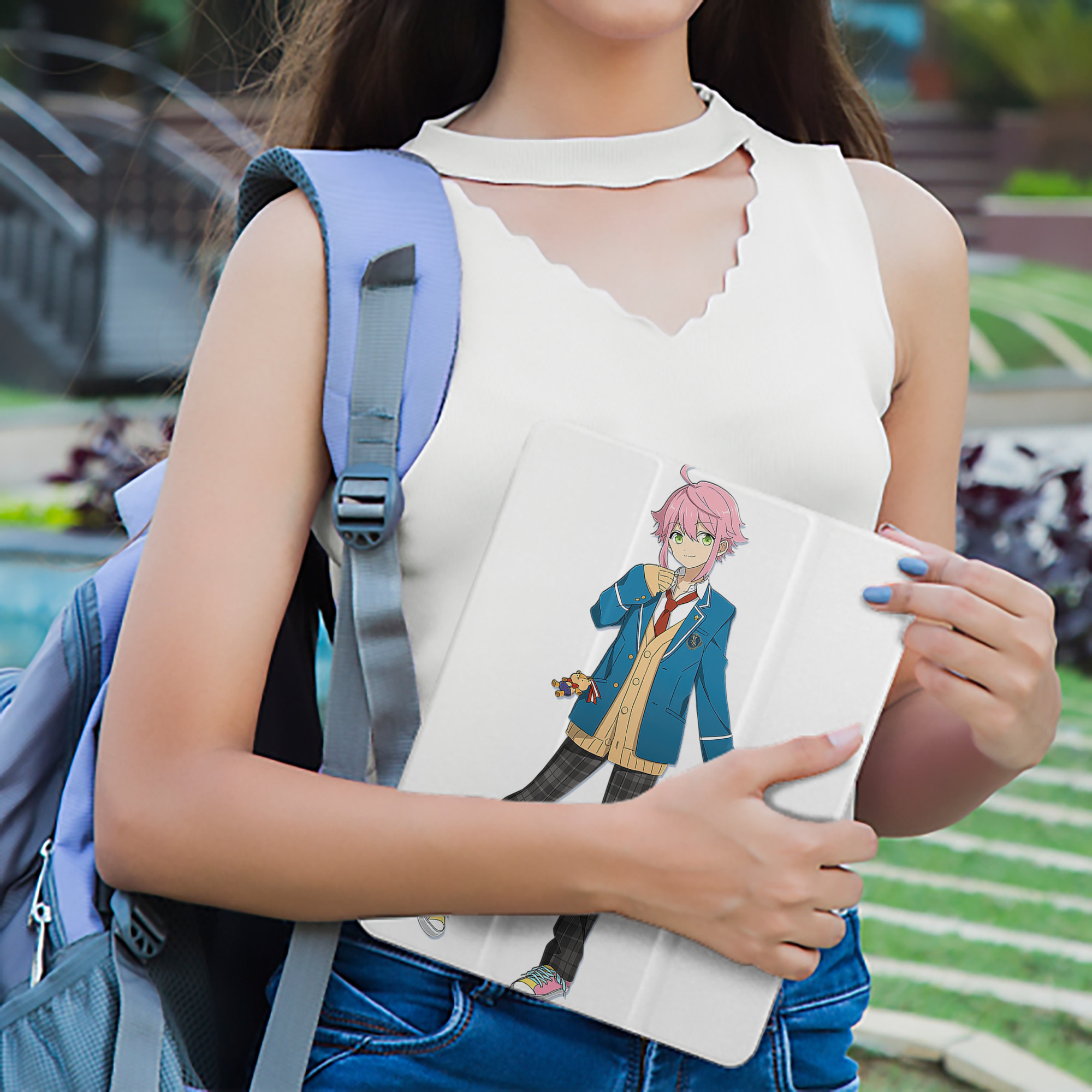 あんさんぶるスターズ! Ensemble Stars IPad ケース ペン収納付き 三つ折りスタンド PUレザー×シリコン 対応機種9.5/10.5/10.9インチ