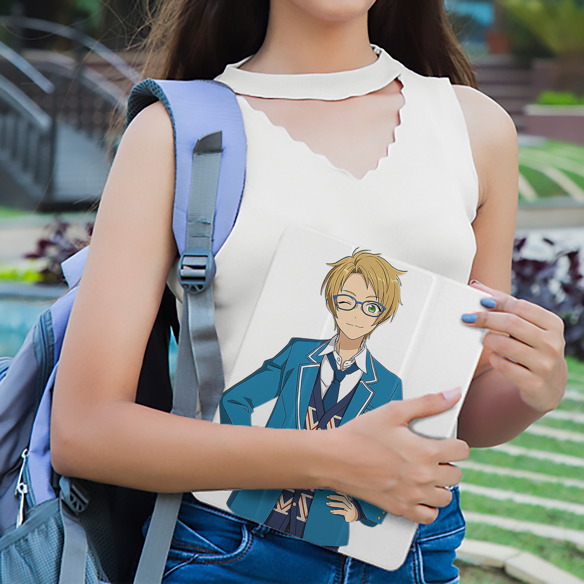 あんさんぶるスターズ! Ensemble Stars IPad ケース ペン収納付き 三つ折りスタンド PUレザー×シリコン 対応機種9.5/10.5/10.9インチ