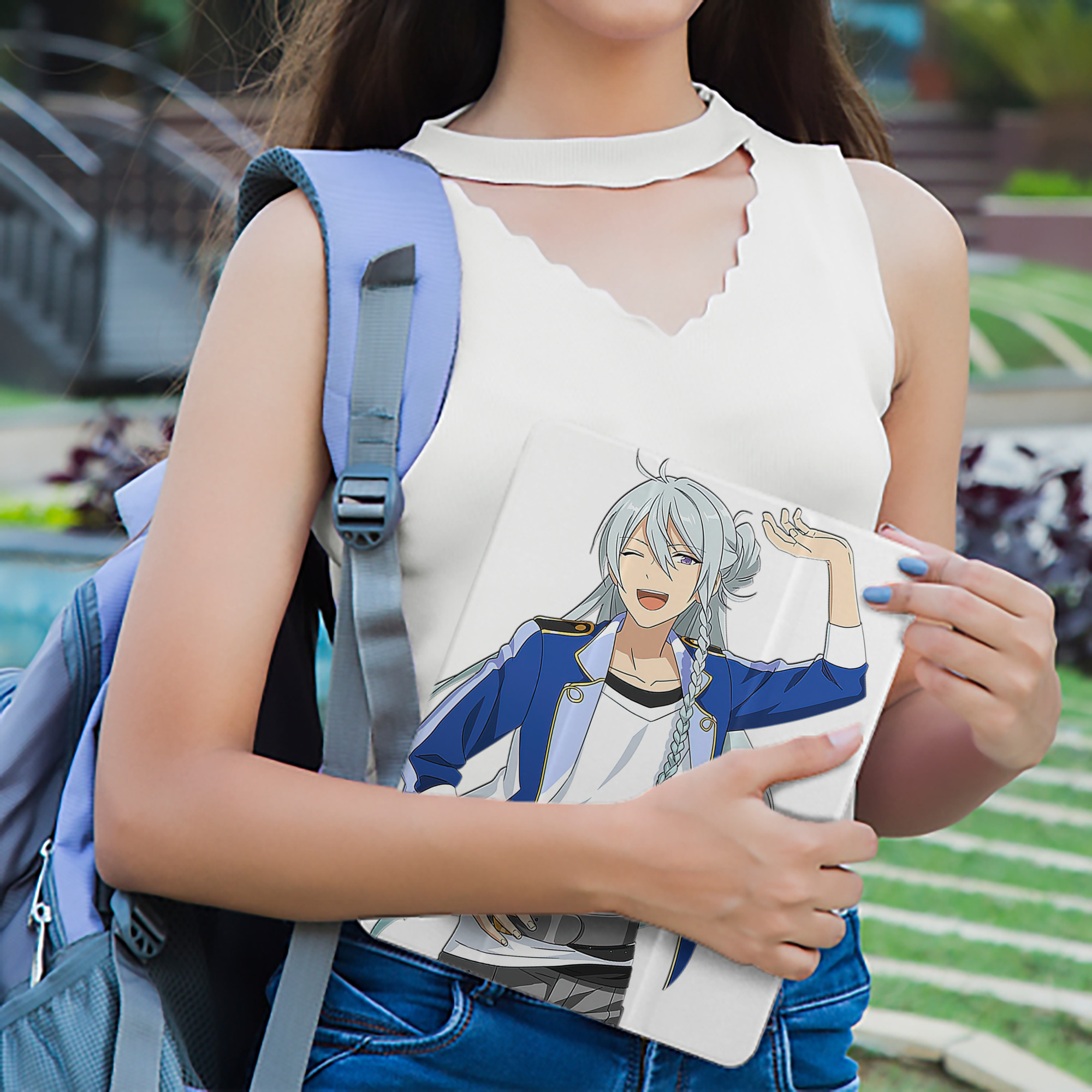 あんさんぶるスターズ! Ensemble Stars IPad ケース ペン収納付き 三つ折りスタンド PUレザー×シリコン 対応機種9.5/10.5/10.9インチ