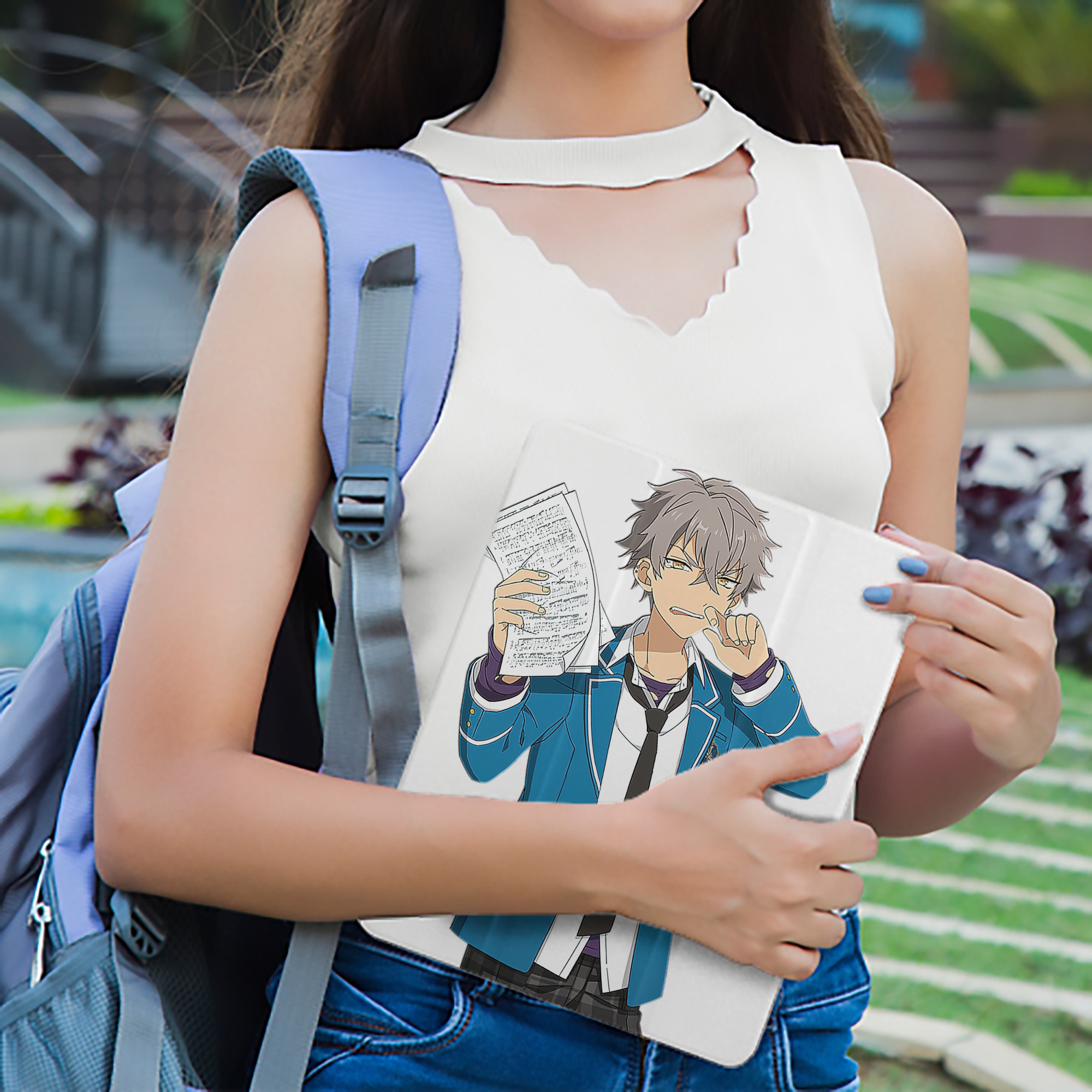 あんさんぶるスターズ! Ensemble Stars IPad ケース ペン収納付き 三つ折りスタンド PUレザー×シリコン 対応機種9.5/10.5/10.9インチ
