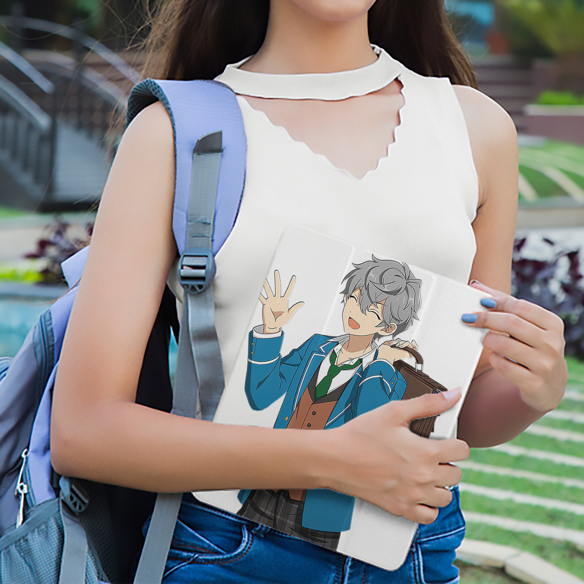 あんさんぶるスターズ! Ensemble Stars IPad ケース ペン収納付き 三つ折りスタンド PUレザー×シリコン 対応機種9.5/10.5/10.9インチ