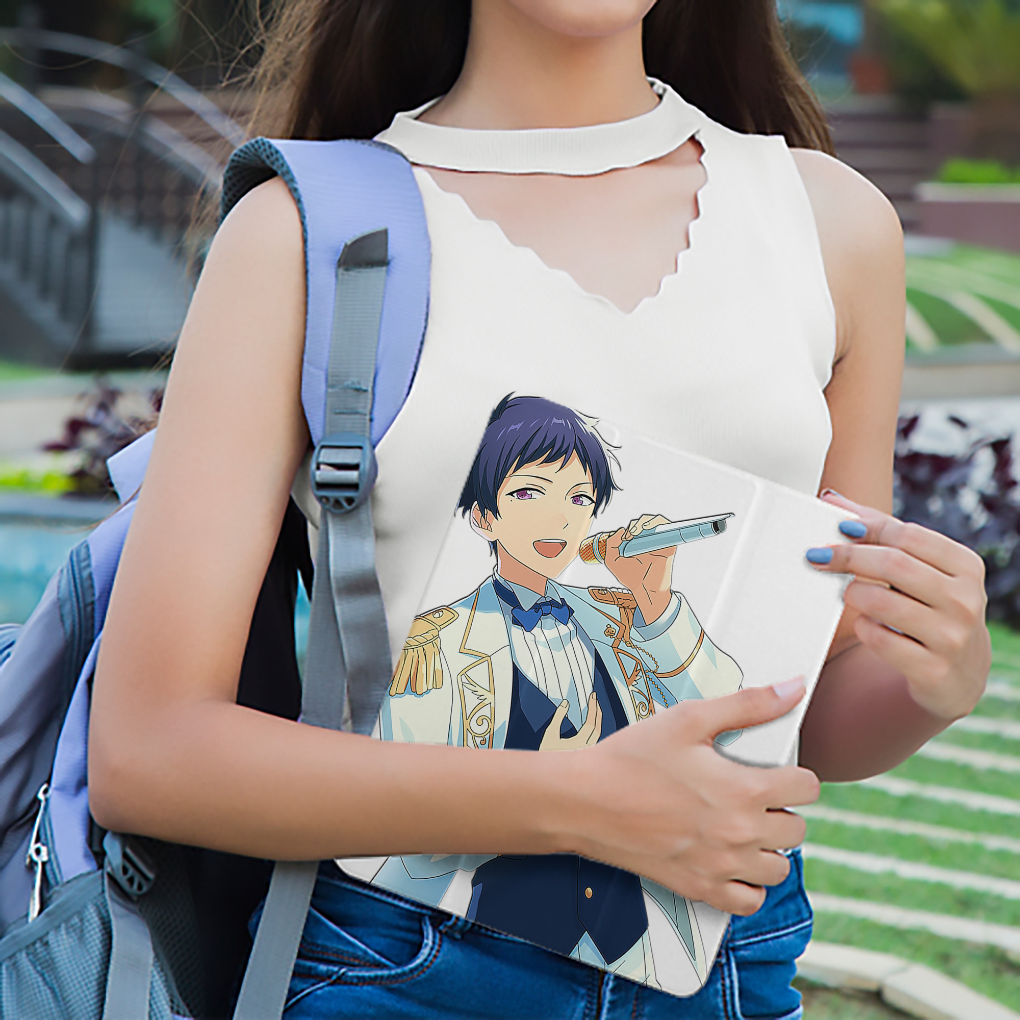 あんさんぶるスターズ! Ensemble Stars IPad ケース ペン収納付き 三つ折りスタンド PUレザー×シリコン 対応機種9.5/10.5/10.9インチ