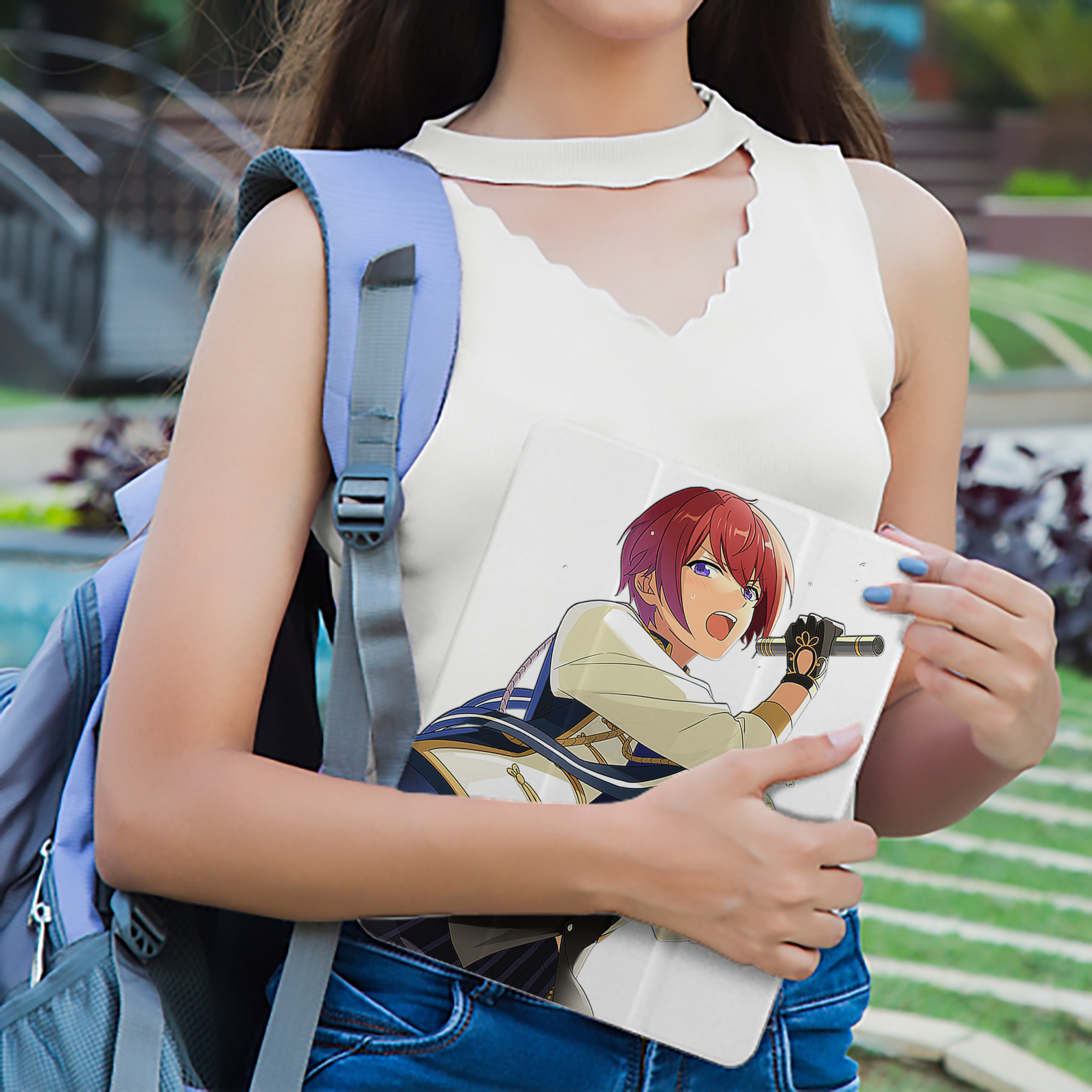 あんさんぶるスターズ! Ensemble Stars IPad ケース ペン収納付き 三つ折りスタンド PUレザー×シリコン 対応機種9.5/10.5/10.9インチ