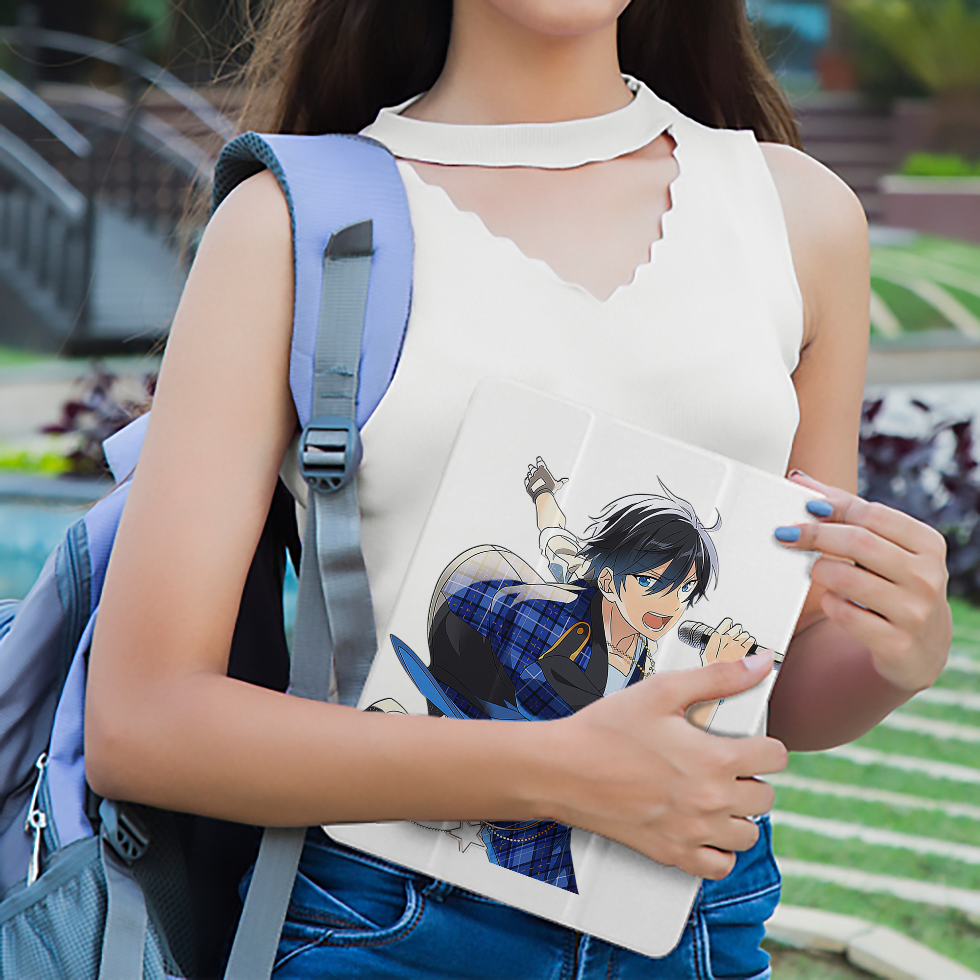あんさんぶるスターズ! Ensemble Stars IPad ケース ペン収納付き 三つ折りスタンド PUレザー×シリコン 対応機種9.5/10.5/10.9インチ