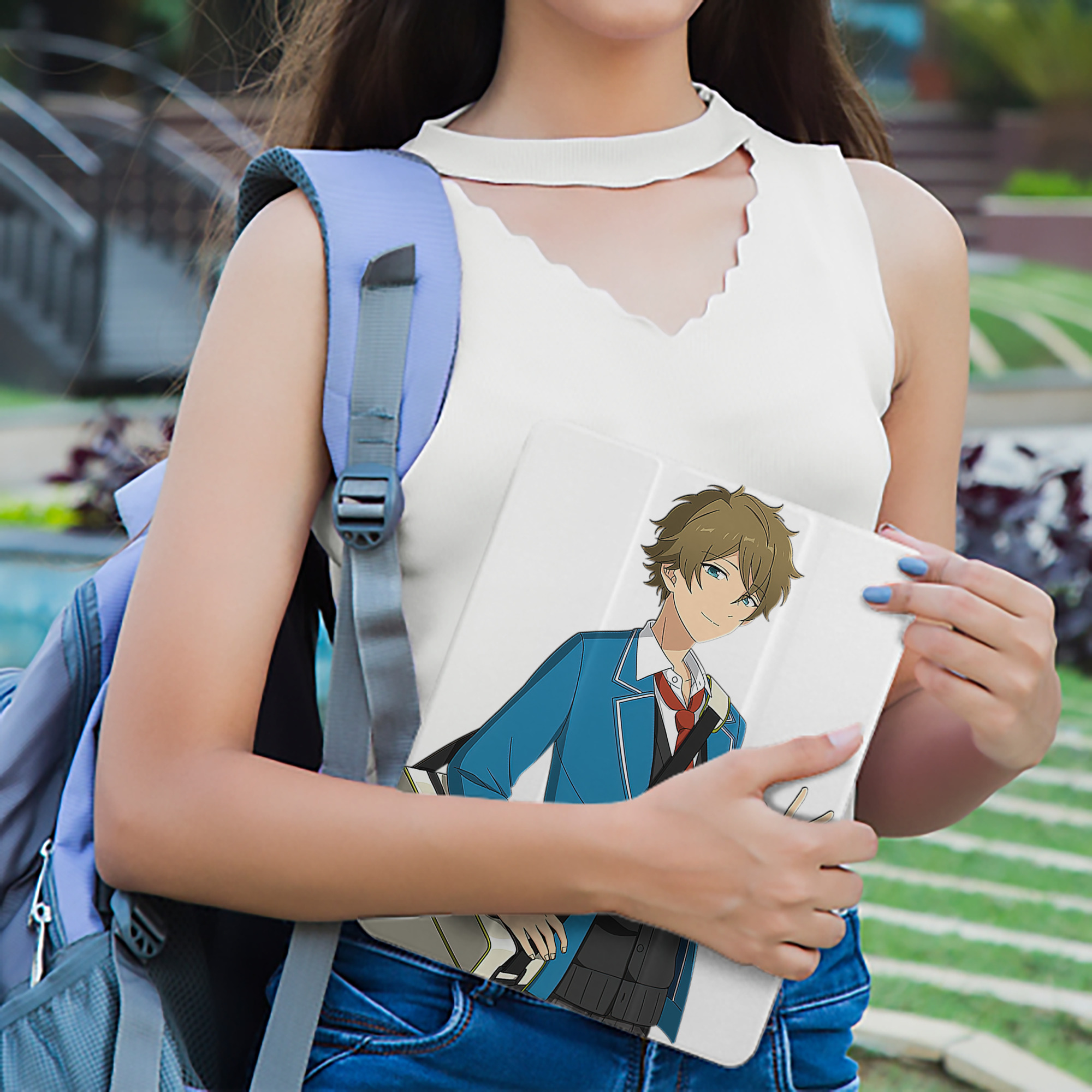 あんさんぶるスターズ! Ensemble Stars IPad ケース ペン収納付き 三つ折りスタンド PUレザー×シリコン 対応機種9.5/10.5/10.9インチ
