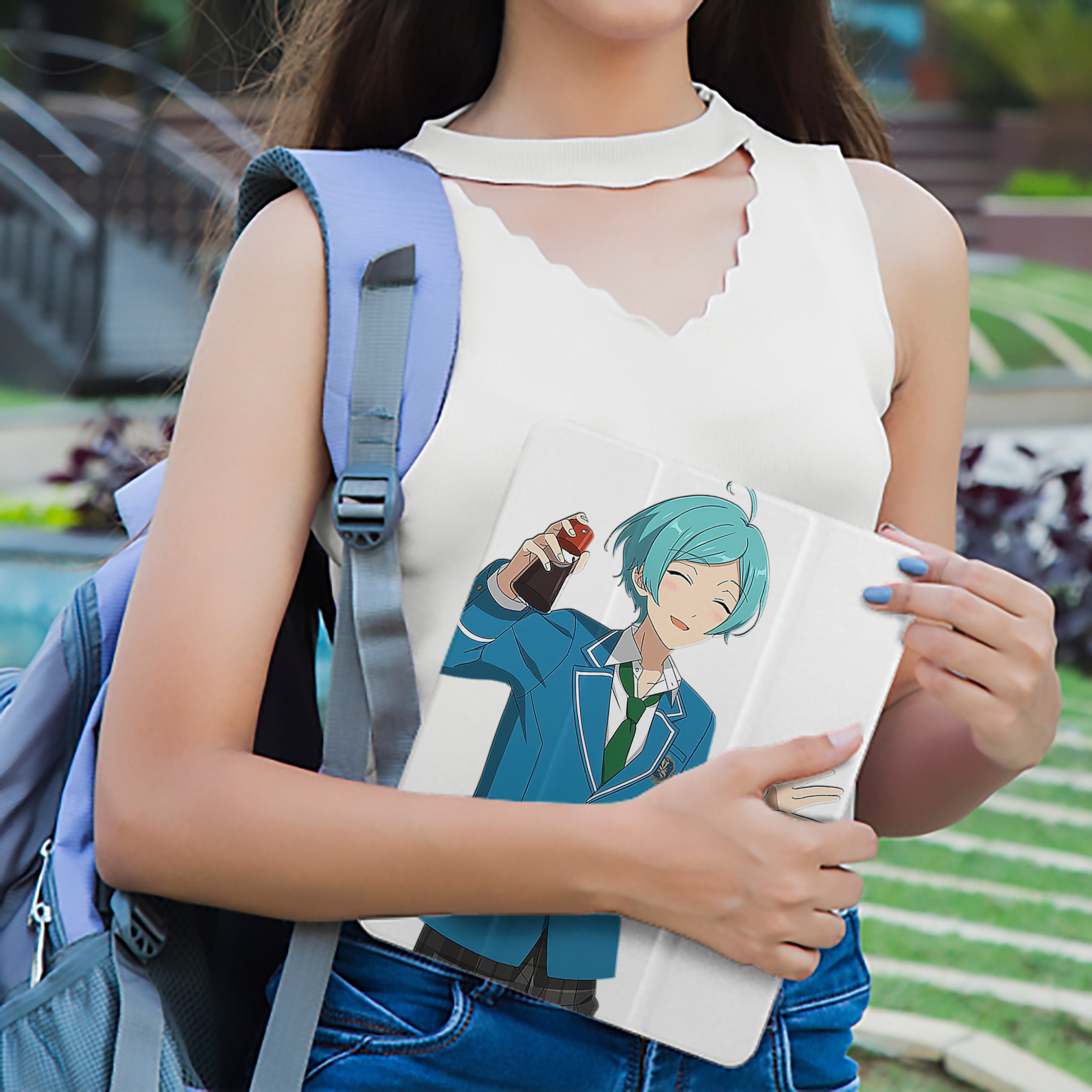 あんさんぶるスターズ! Ensemble Stars IPad ケース ペン収納付き 三つ折りスタンド PUレザー×シリコン 対応機種9.5/10.5/10.9インチ