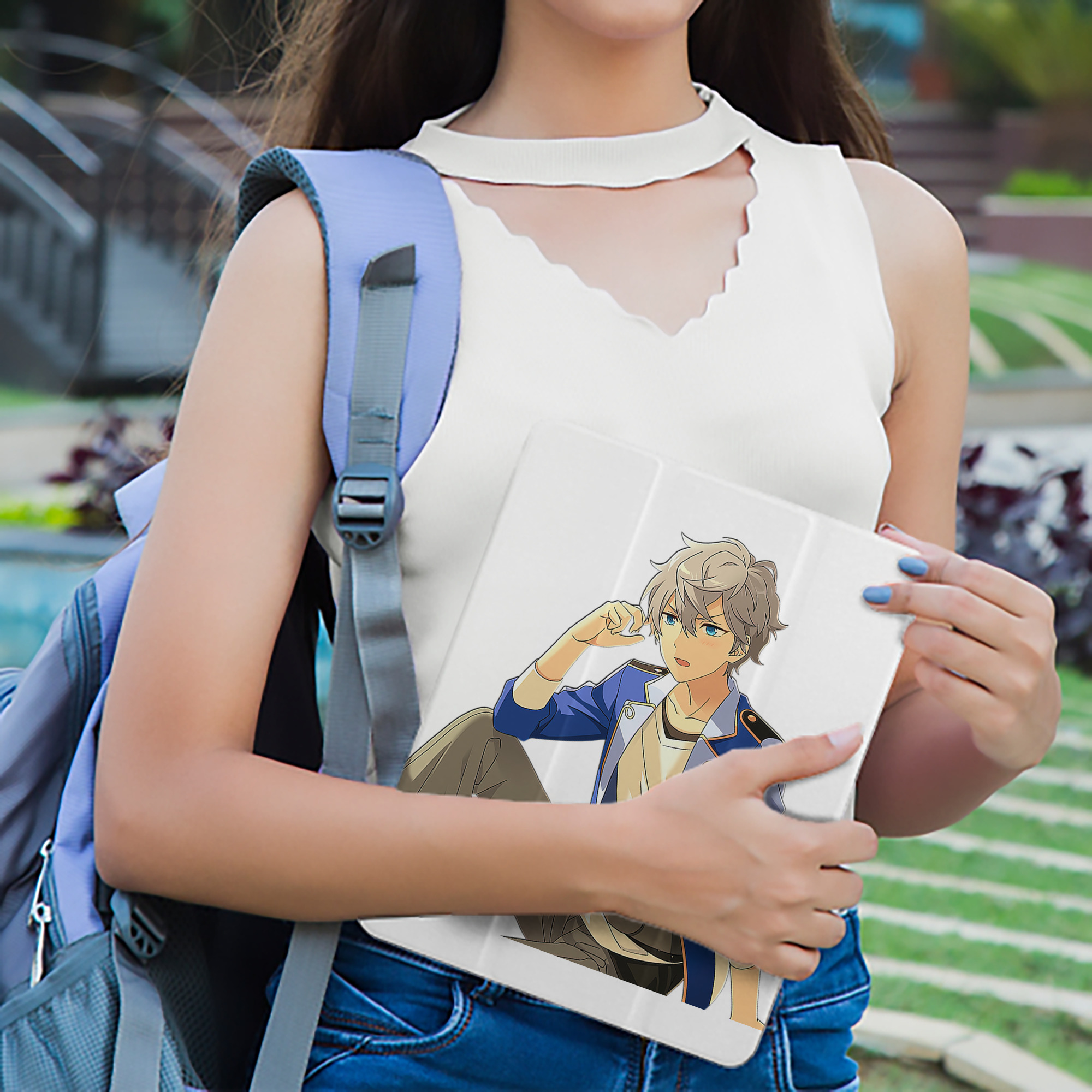 あんさんぶるスターズ! Ensemble Stars IPad ケース ペン収納付き 三つ折りスタンド PUレザー×シリコン 対応機種9.5/10.5/10.9インチ