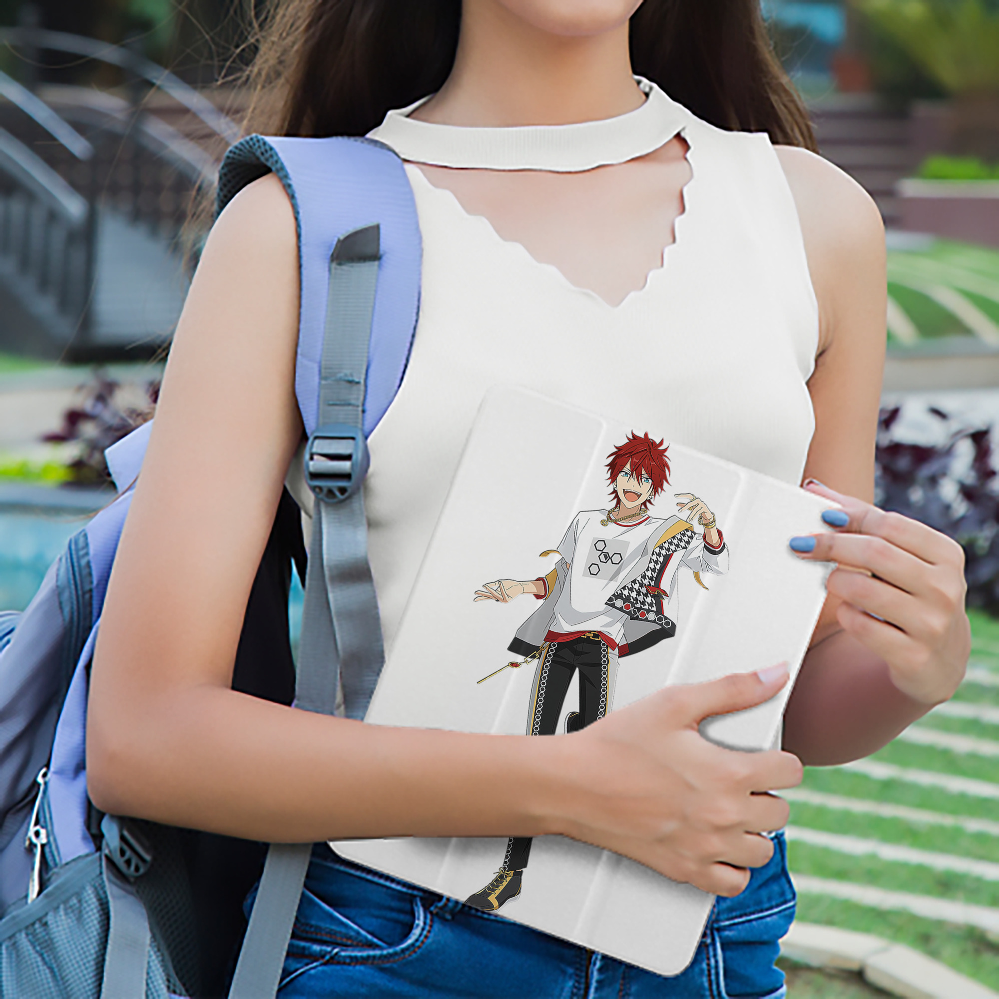 あんさんぶるスターズ! Ensemble Stars IPad ケース ペン収納付き 三つ折りスタンド PUレザー×シリコン 対応機種9.5/10.5/10.9インチ