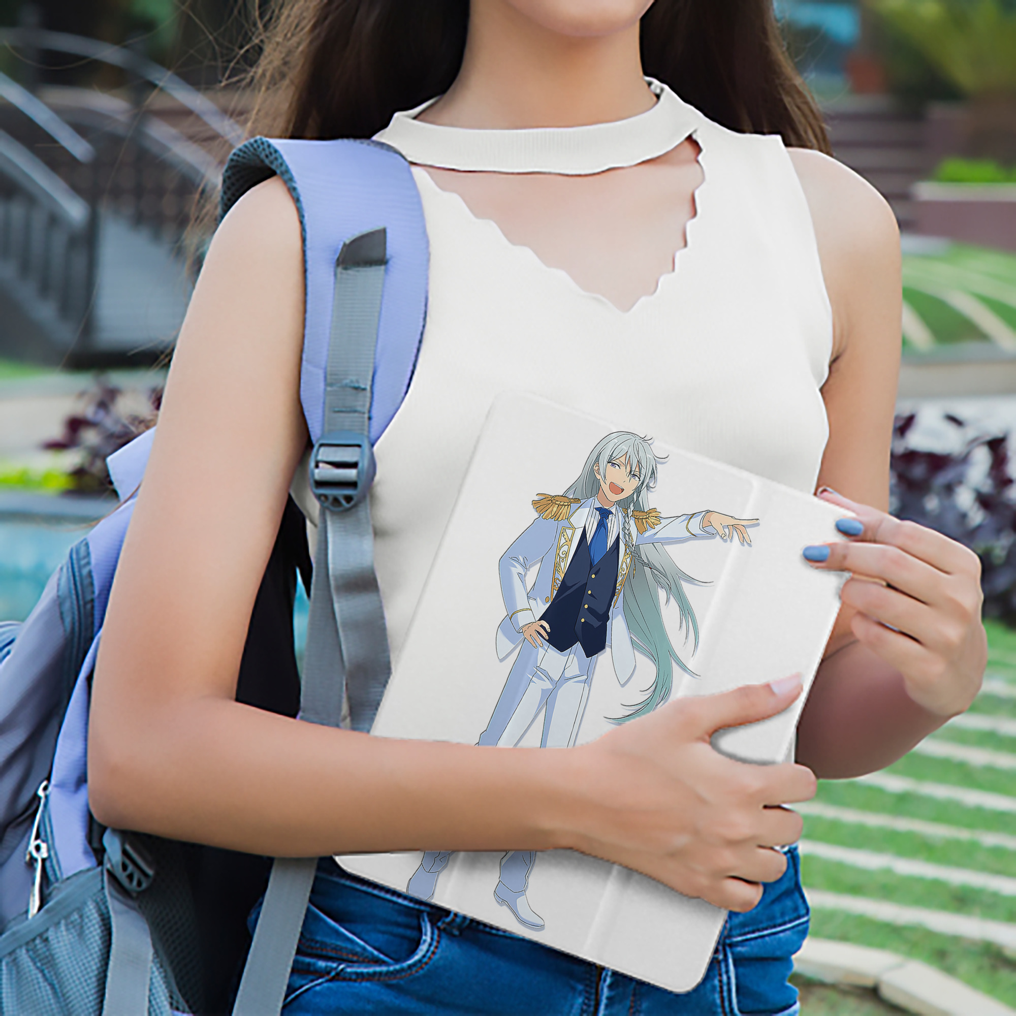あんさんぶるスターズ! Ensemble Stars IPad ケース ペン収納付き 三つ折りスタンド PUレザー×シリコン 対応機種9.5/10.5/10.9インチ