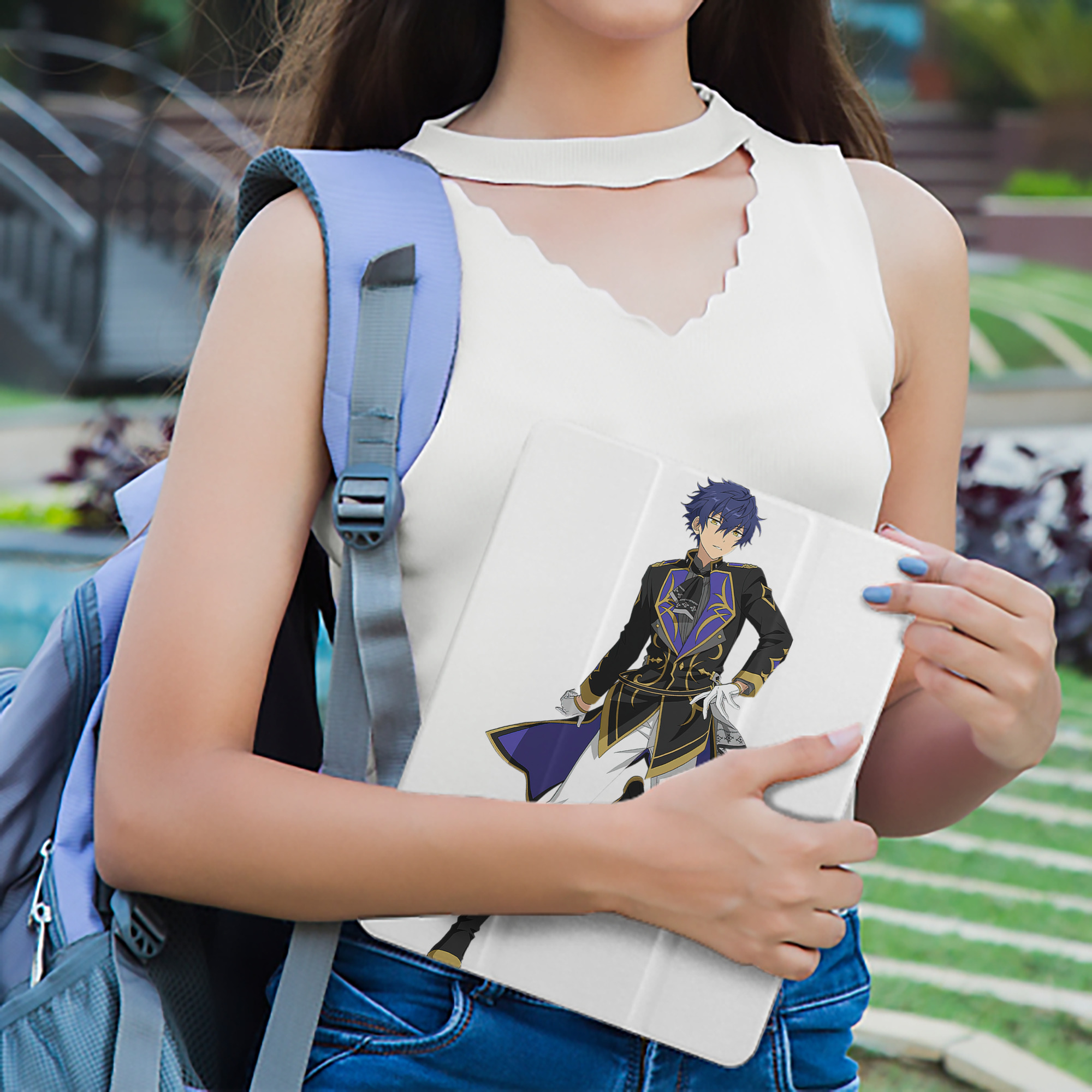 あんさんぶるスターズ! Ensemble Stars IPad ケース ペン収納付き 三つ折りスタンド PUレザー×シリコン 対応機種9.5/10.5/10.9インチ