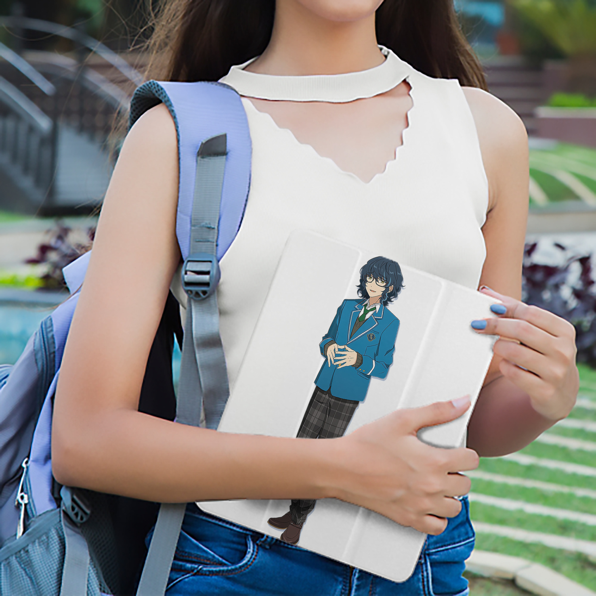 あんさんぶるスターズ! Ensemble Stars IPad ケース ペン収納付き 三つ折りスタンド PUレザー×シリコン 対応機種9.5/10.5/10.9インチ
