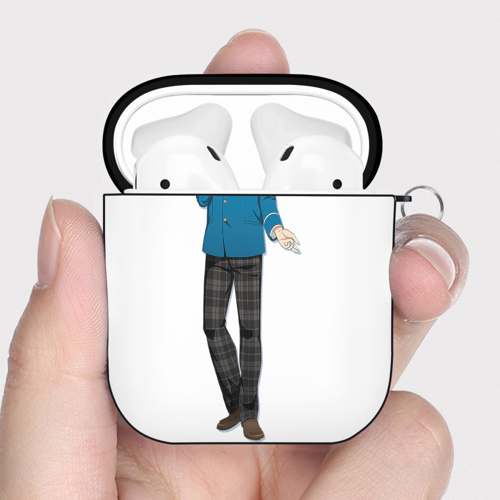 （画像用） あんさんぶるスターズ! Ensemble Stars AirPods 第2世代保護ケース ハードシェル ブラック 耐衝撃・防指紋・カラビナ付き