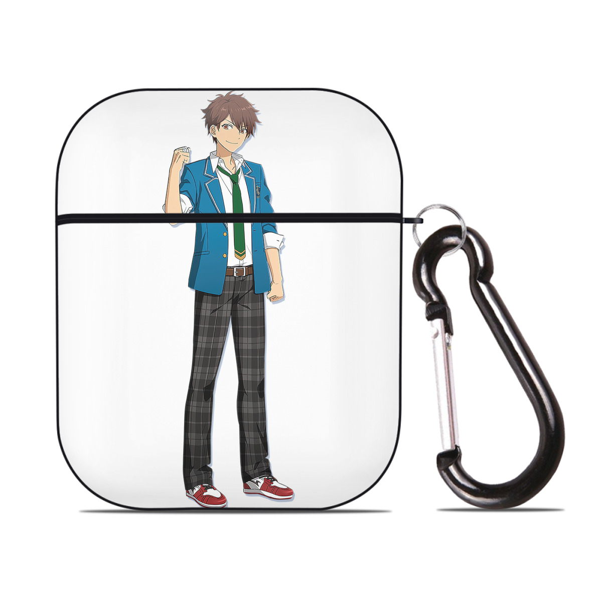 （画像用） あんさんぶるスターズ! Ensemble Stars AirPods 第2世代保護ケース ハードシェル ブラック 耐衝撃・防指紋・カラビナ付き