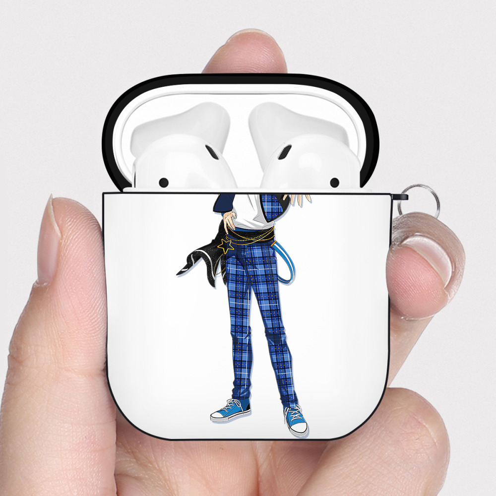 （画像用） あんさんぶるスターズ! Ensemble Stars AirPods 第2世代保護ケース ハードシェル ブラック 耐衝撃・防指紋・カラビナ付き