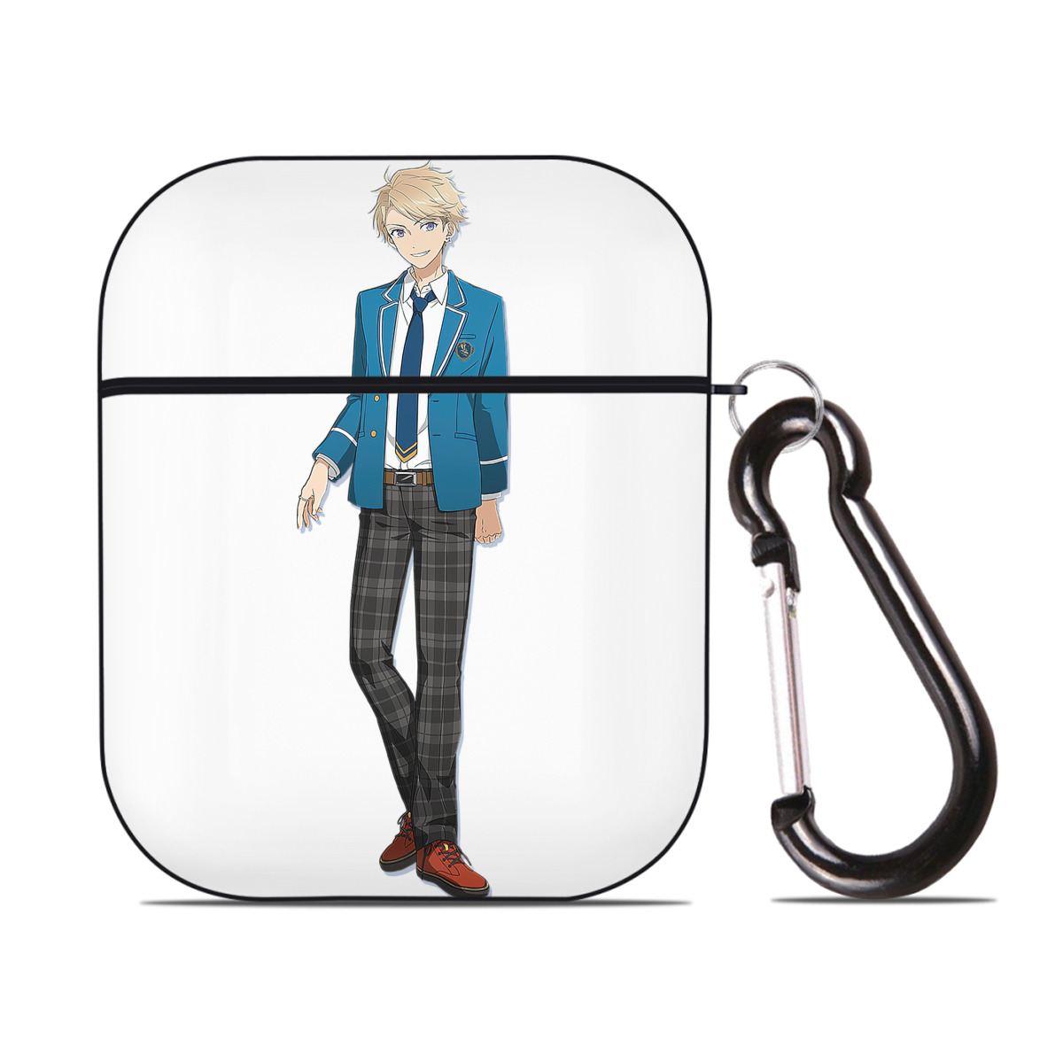 （画像用） あんさんぶるスターズ! Ensemble Stars AirPods 第2世代保護ケース ハードシェル ブラック 耐衝撃・防指紋・カラビナ付き