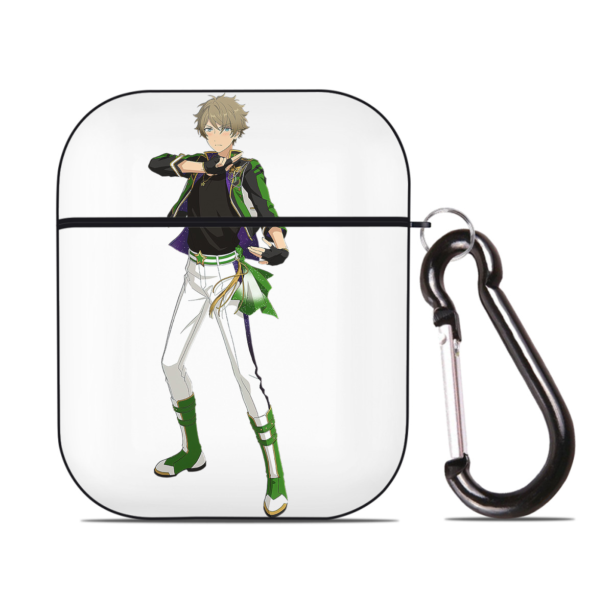（画像用） あんさんぶるスターズ! Ensemble Stars AirPods 第2世代保護ケース ハードシェル ブラック 耐衝撃・防指紋・カラビナ付き